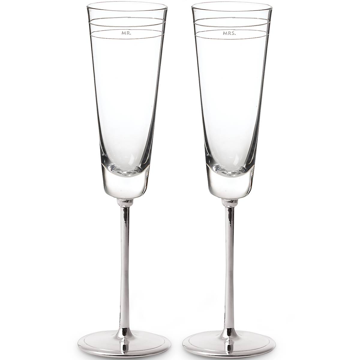 Mr. & Mrs. Champagne Flutes Set - Engraved 2-Piece | Kate Spade