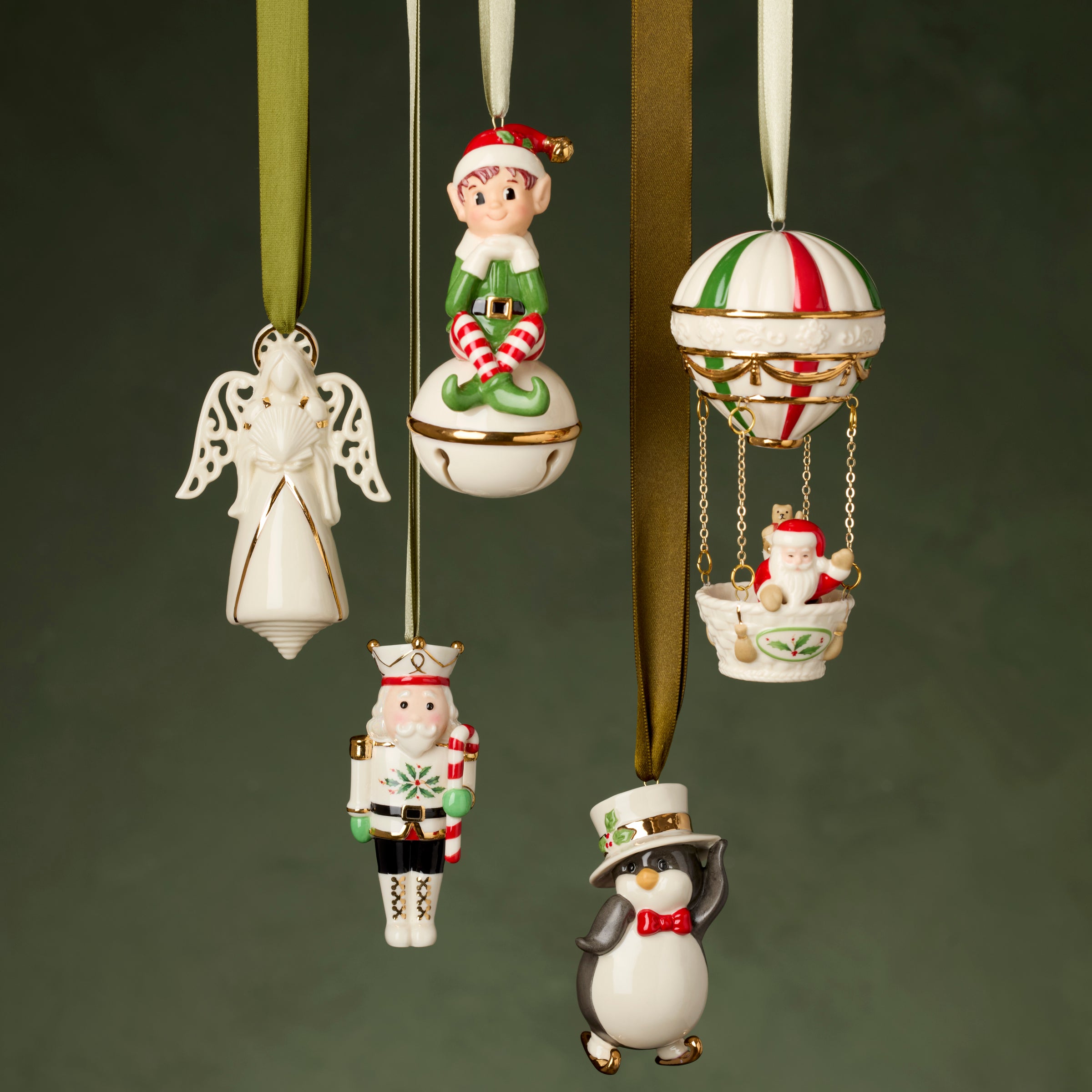 Porcelain Angel of the Sea Ornament with Gold Accents | Elegant Seashell Design