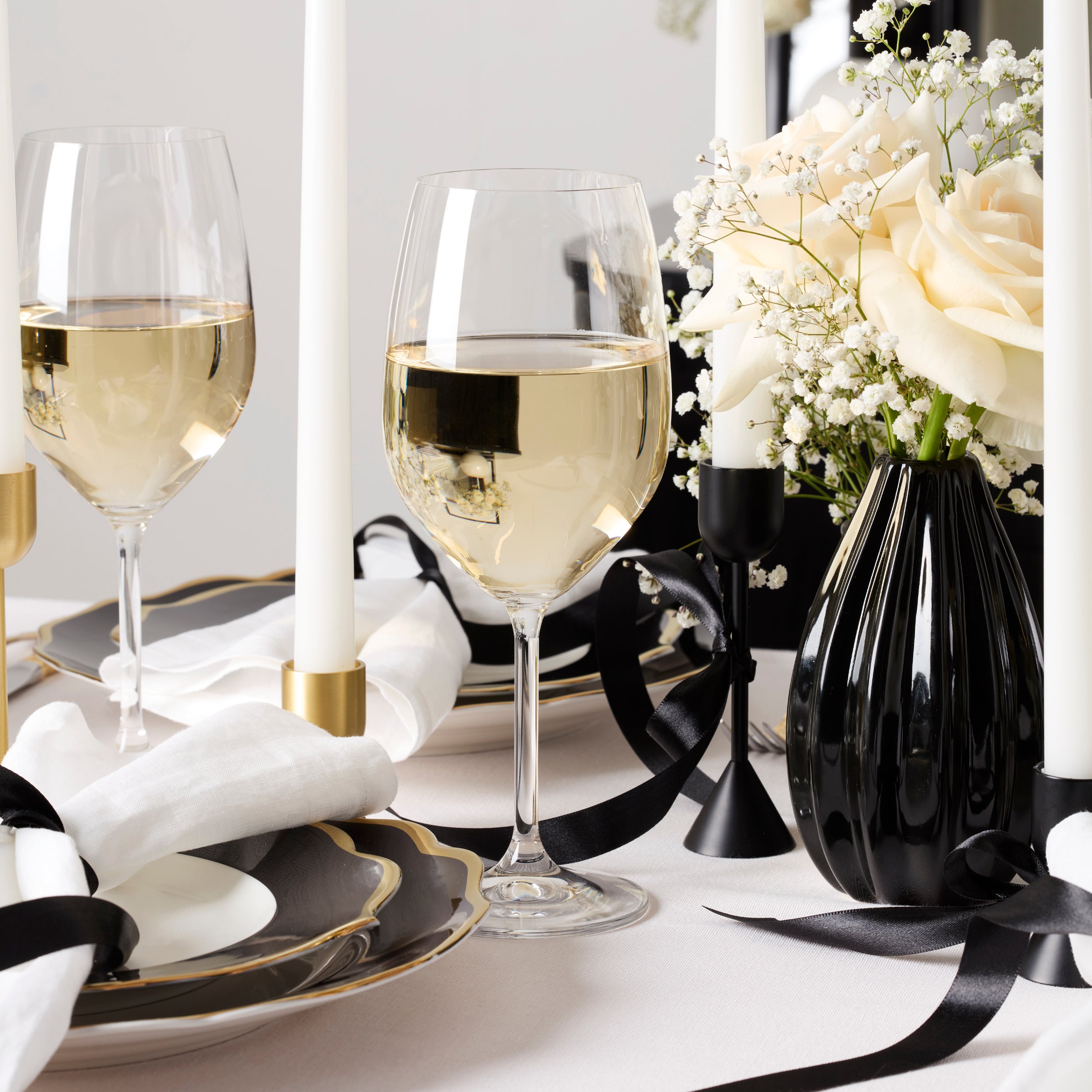 White Wine Glasses Set of 6 - Durable & Dishwasher Safe | Tuscany Classics