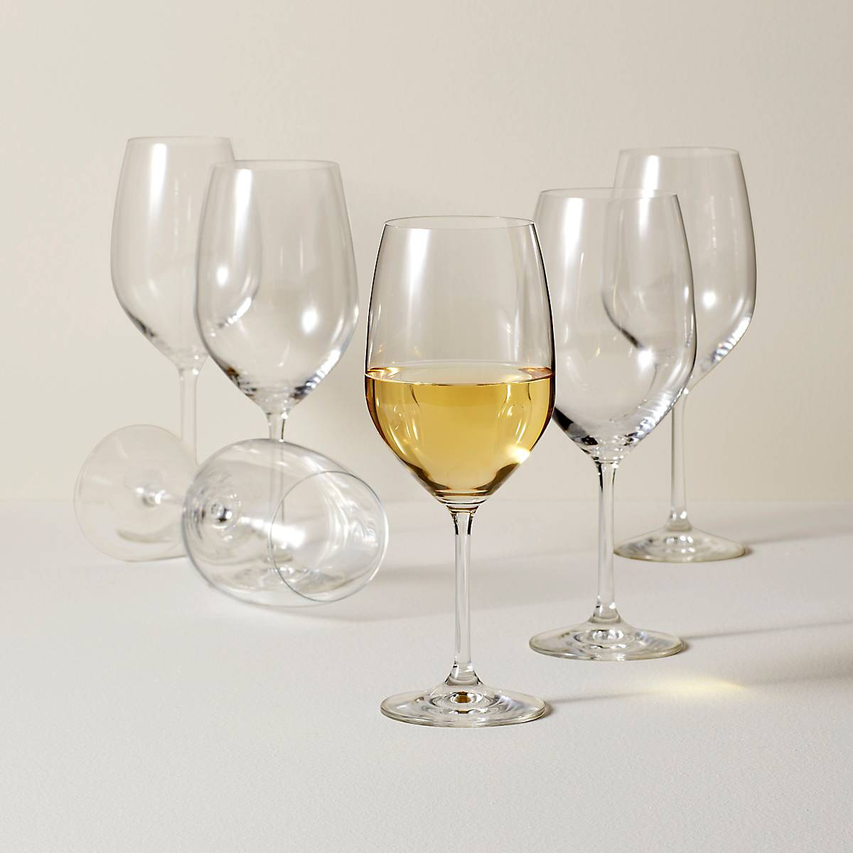 White Wine Glasses Set of 6 - Durable & Dishwasher Safe | Tuscany Classics
