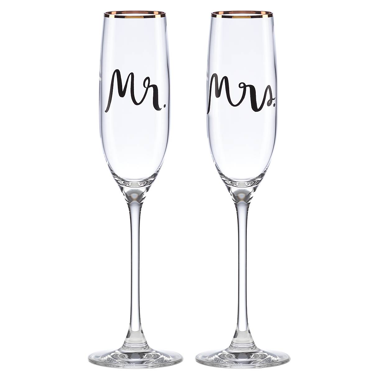 Mr. & Mrs. Champagne Flute Set - Crystal Bridal Party Gift | Kate Spade