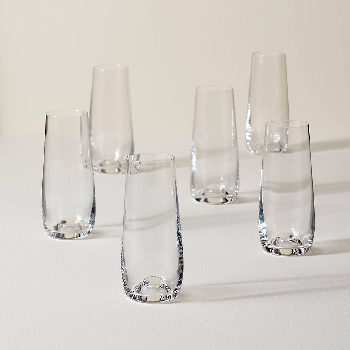 Stemless Champagne Flutes Set of 6 - Handcrafted & Dishwasher Safe | Tuscany Classics
