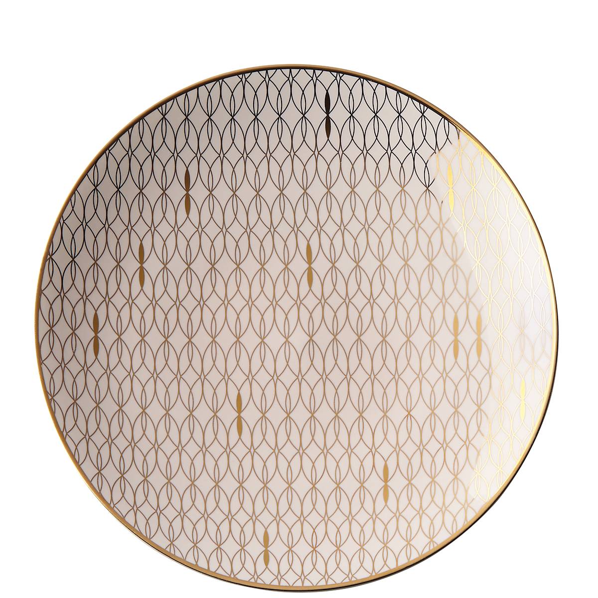 Gold Trim Blush Pink Salad Plate | Trianna Ceramic Coupe