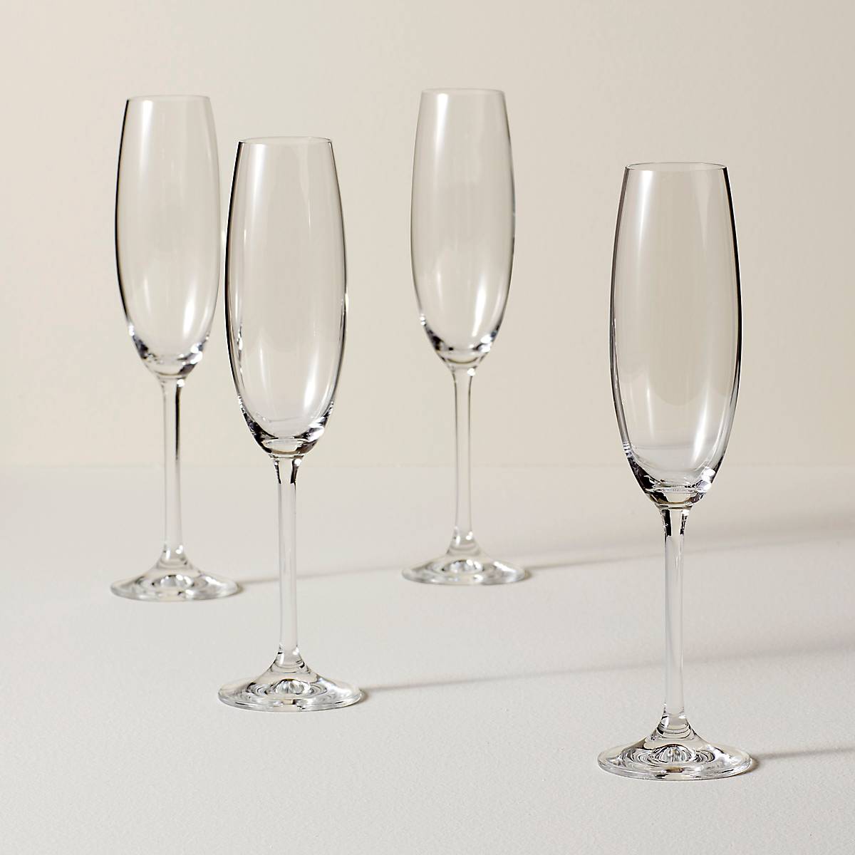 Handcrafted Crystal Champagne Flutes - Set of 4 | Tuscany Classics