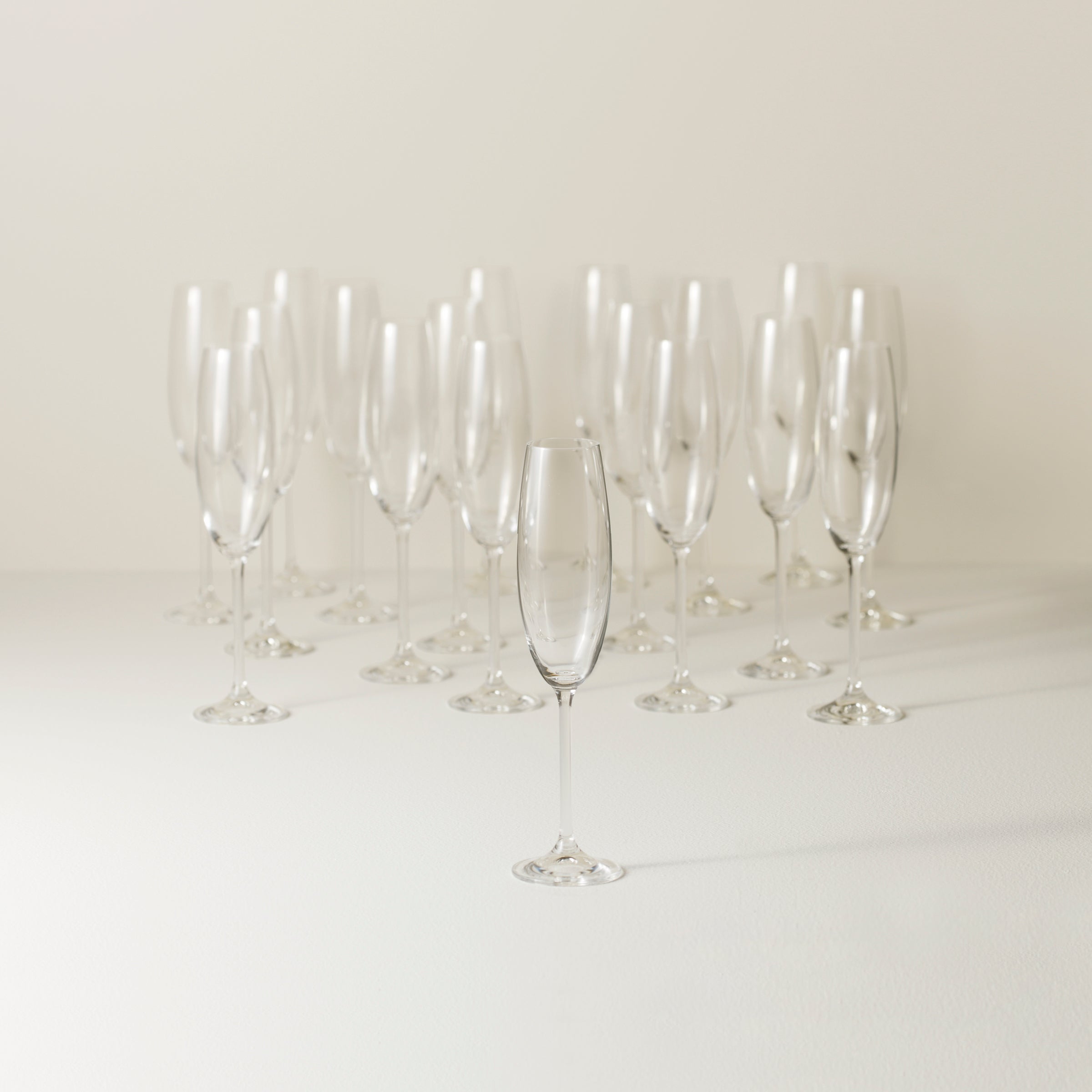 Champagne Flute Glasses Set of 18 - Durable & Dishwasher-Safe | Tuscany Classics