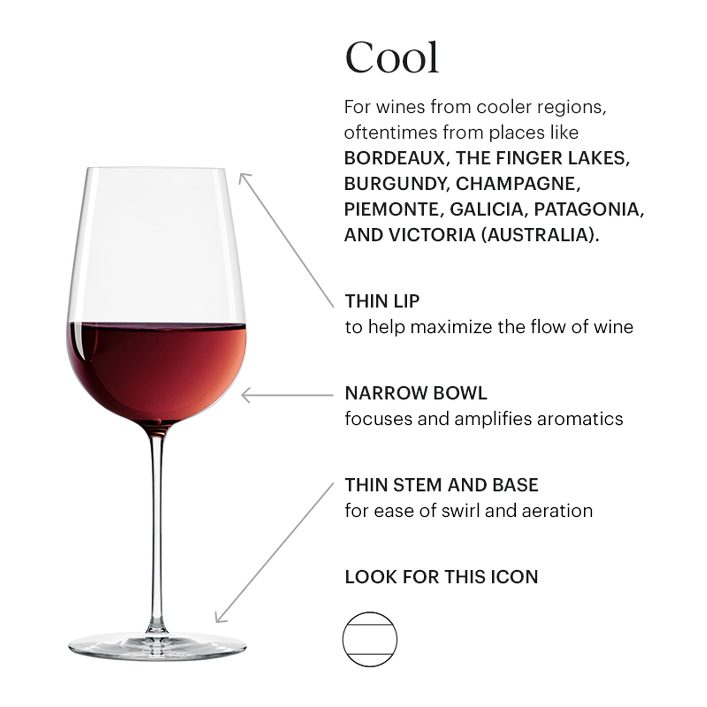 Cool Region Wine Glasses Set of 2 - Lead-Free Crystal | Tuscany Signature