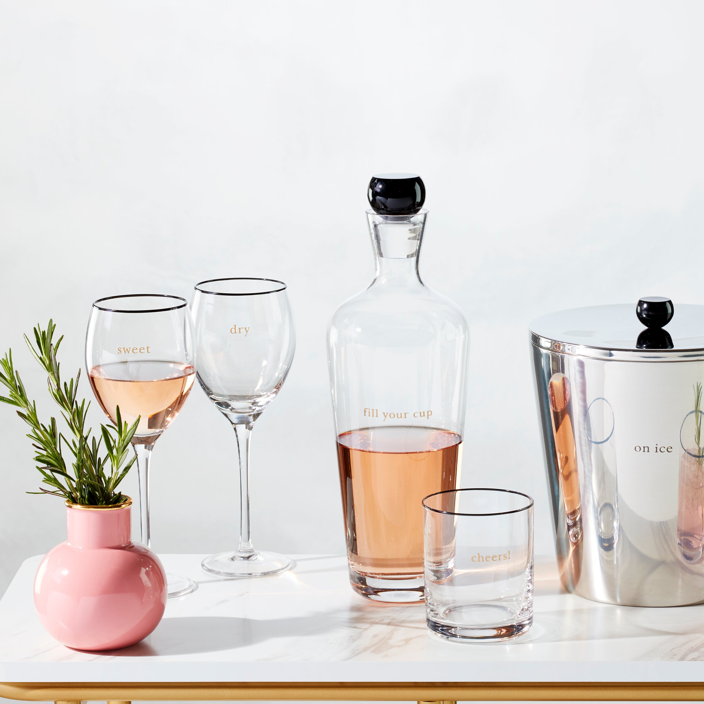Sweet & Dry Wine Glasses Set of 2 - Cheers To US