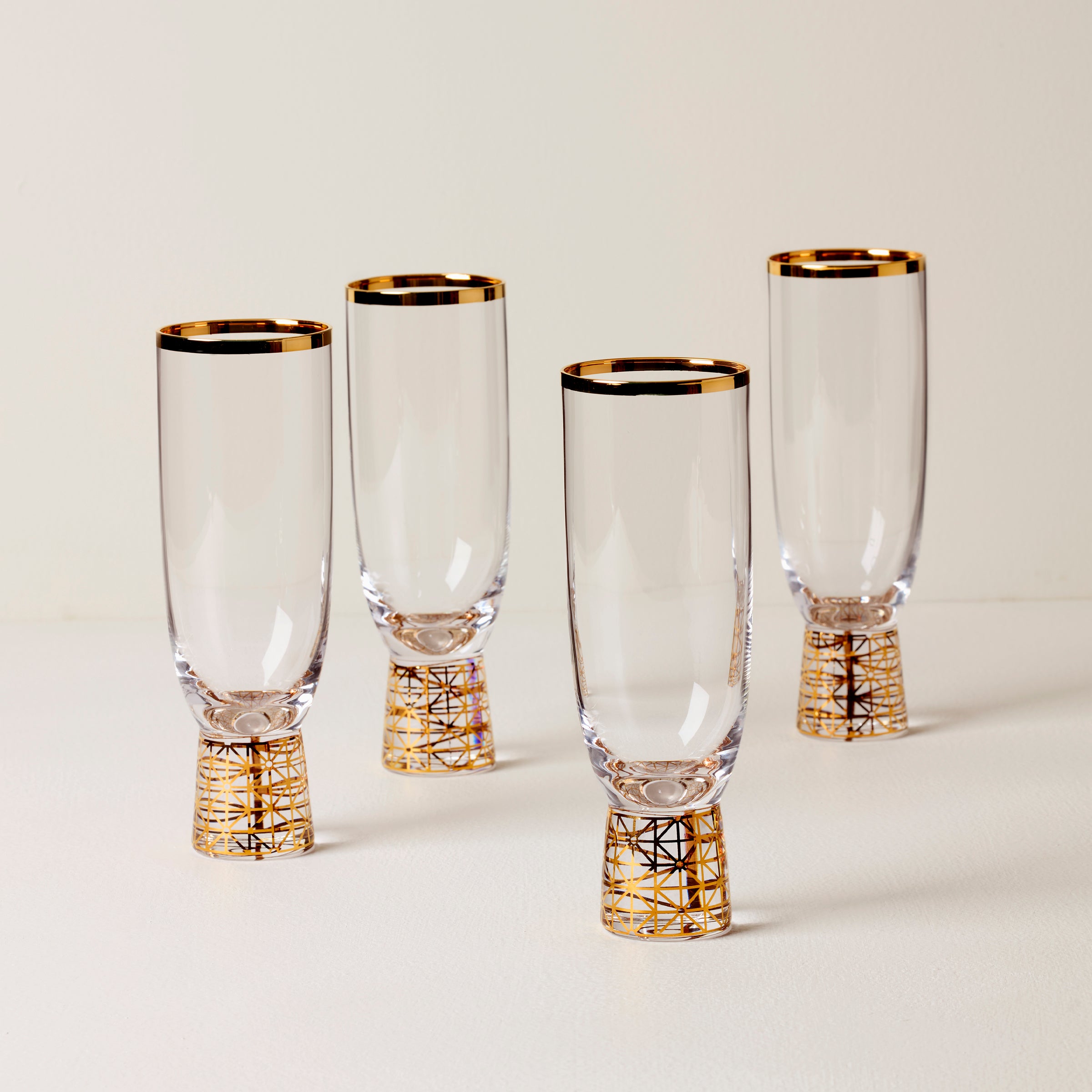 Gold Frost Champagne Flutes - Set of 4 | Tuscany Classics