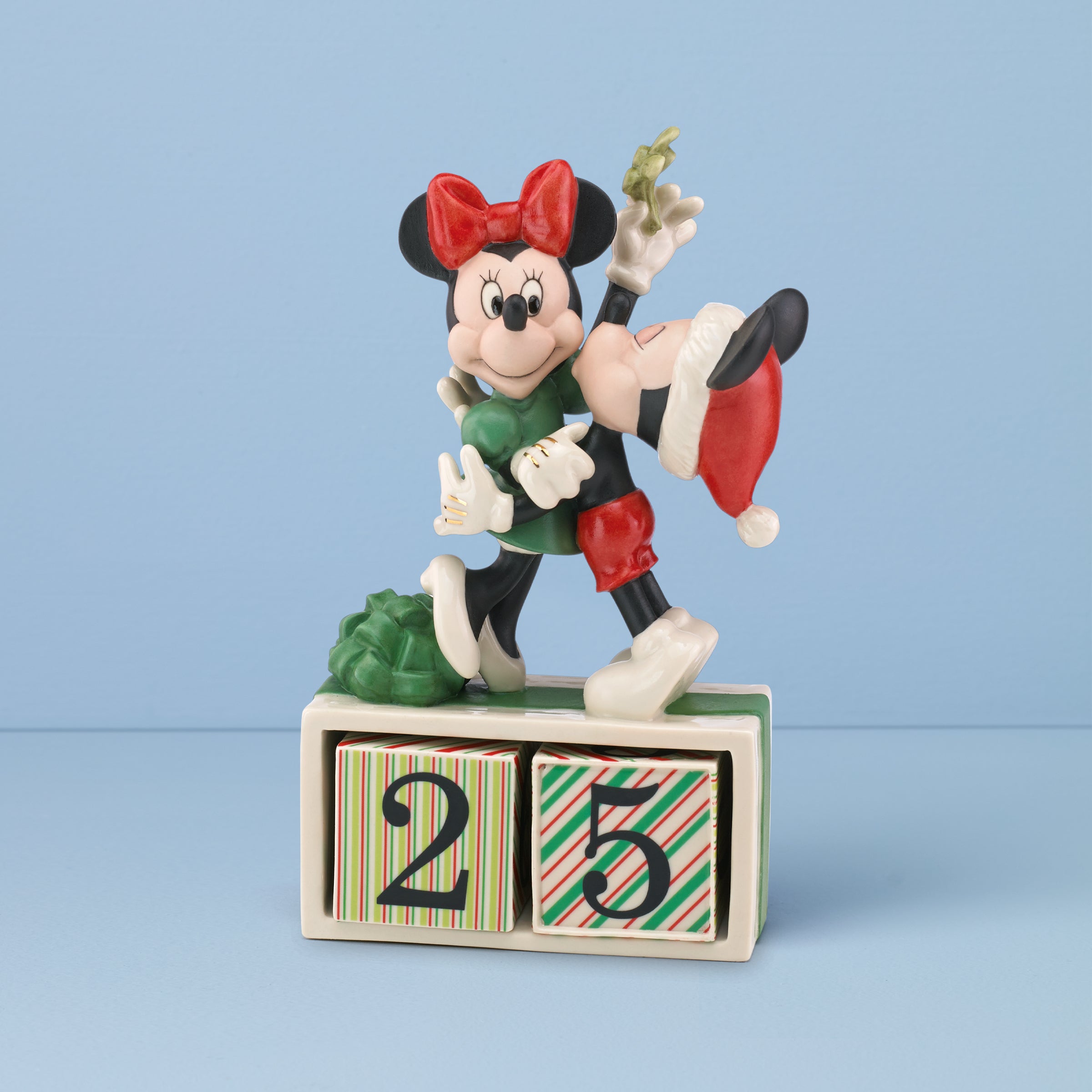 Mickey & Minnie Christmas Countdown Figurine | Hand-Painted Porcelain
