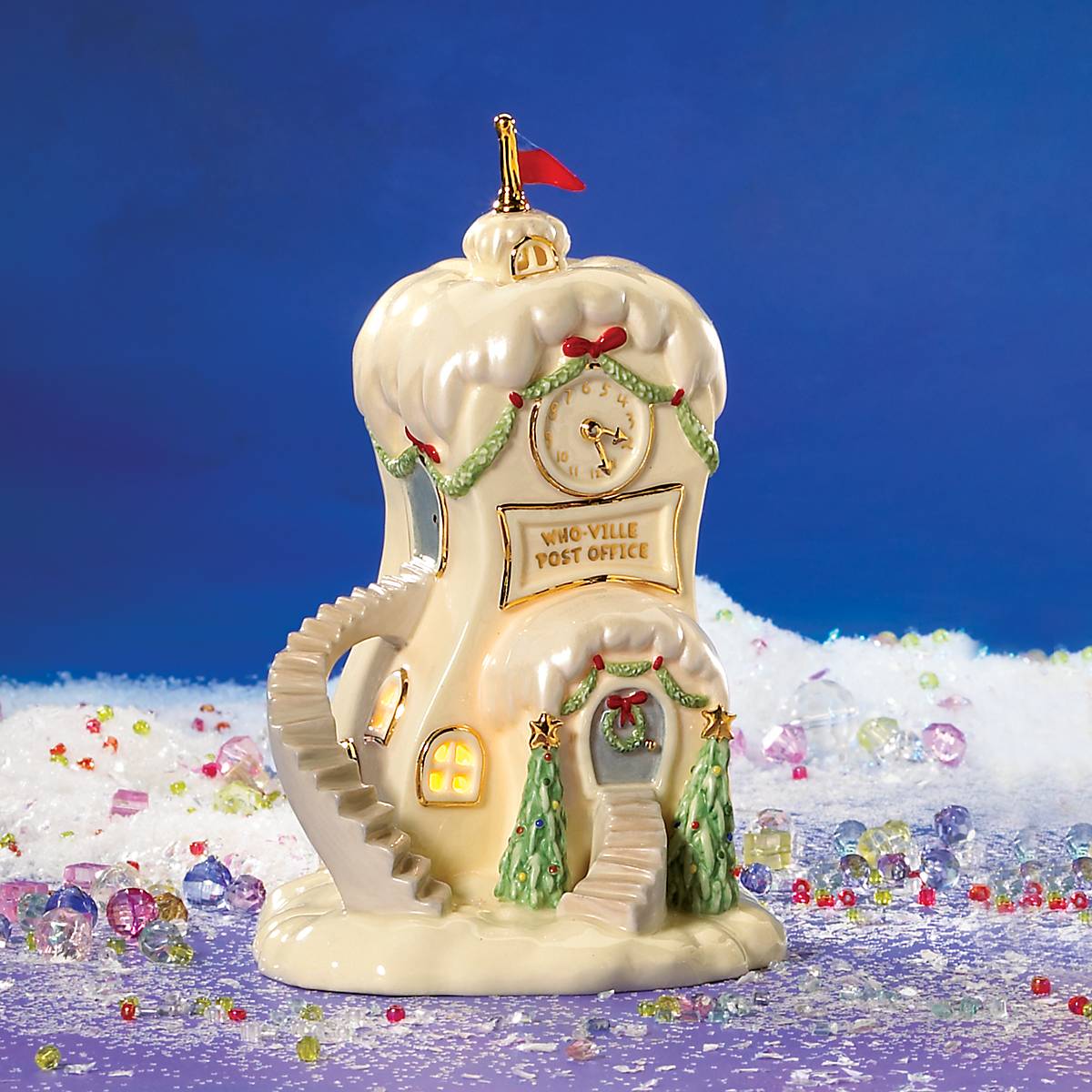 Porcelain Who-Ville Post Office Figurine for Holiday Displays | Dr. Seuss