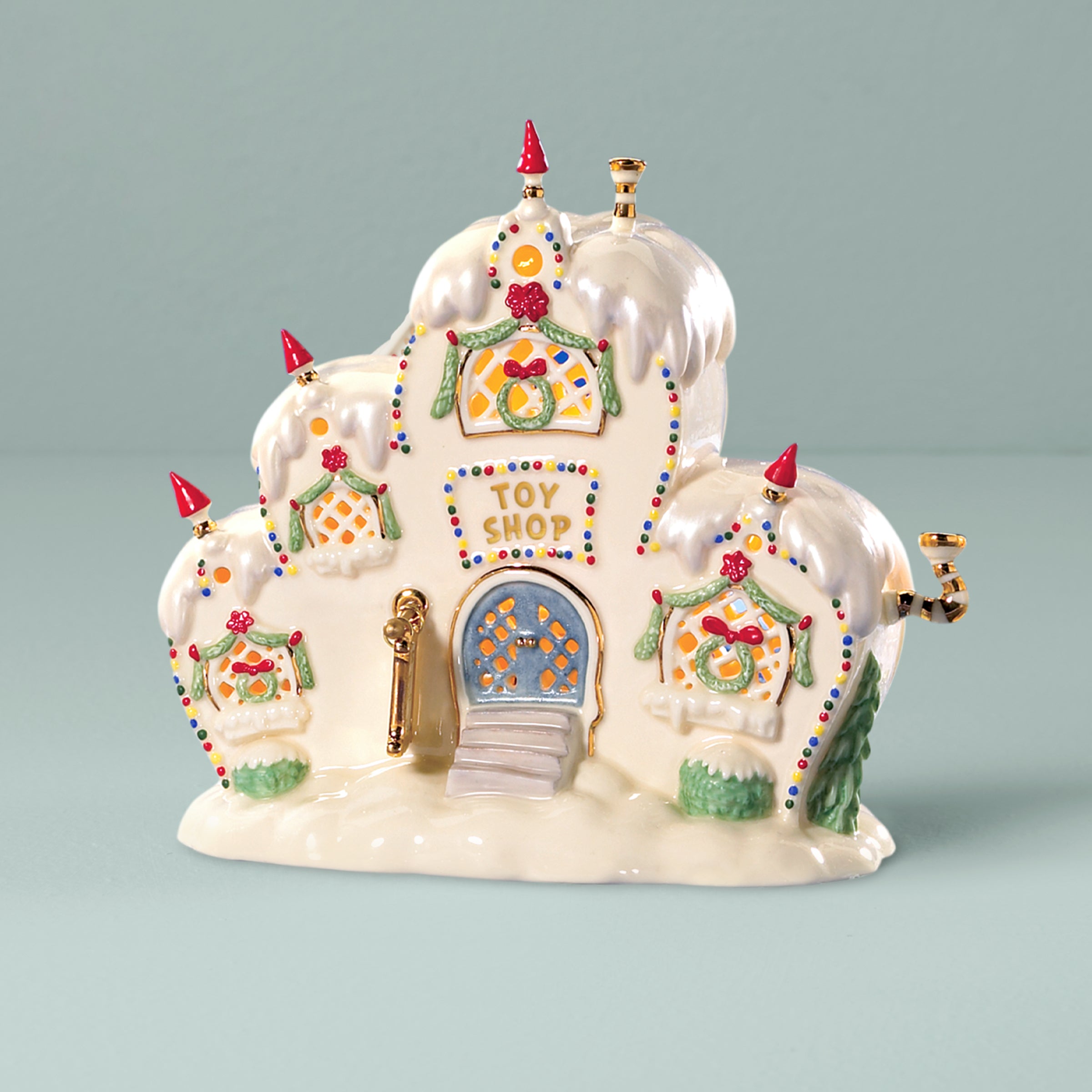 Porcelain Grinchmas Toy Store Figurine with Lights | Who-Ville