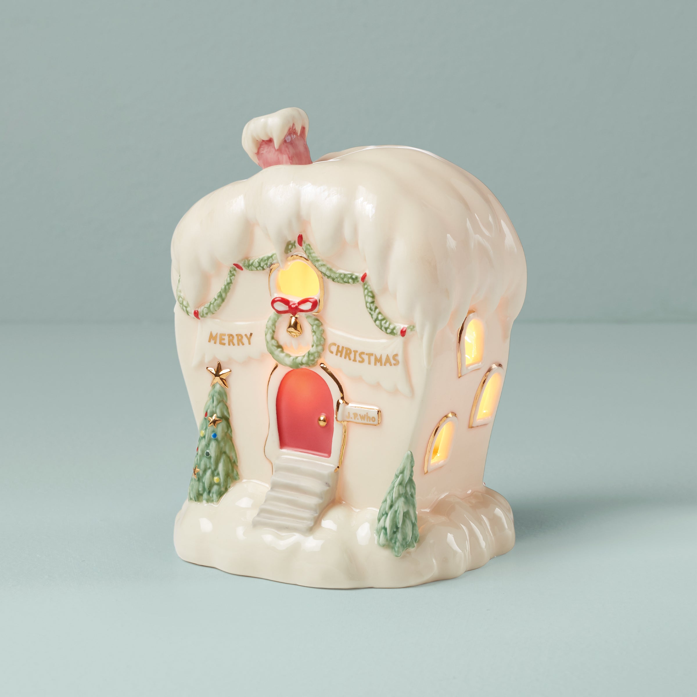 Porcelain Who-Ville House Figurine | Dr. Seuss Grinchmas Decor
