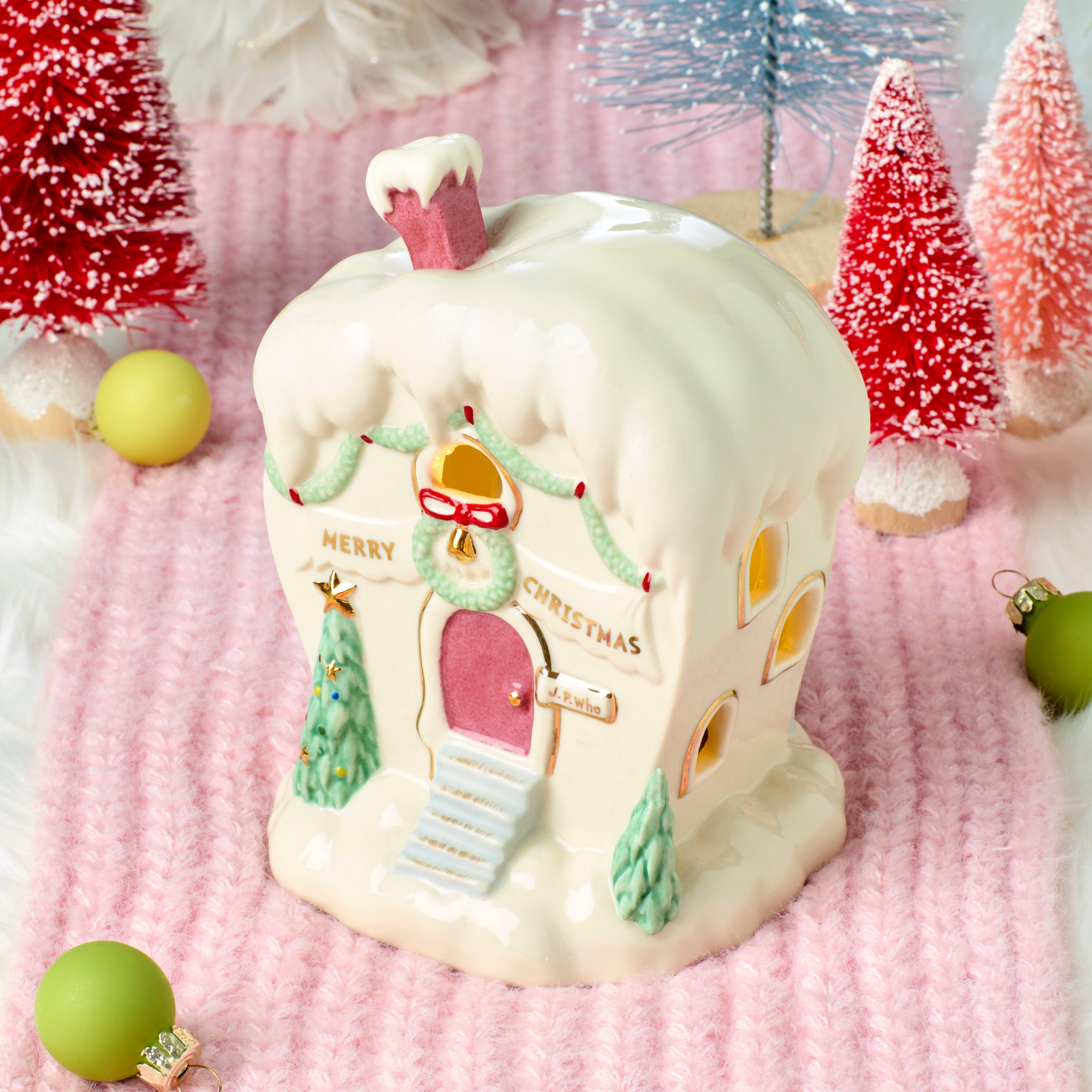 Porcelain Who-Ville House Figurine | Dr. Seuss Grinchmas Decor