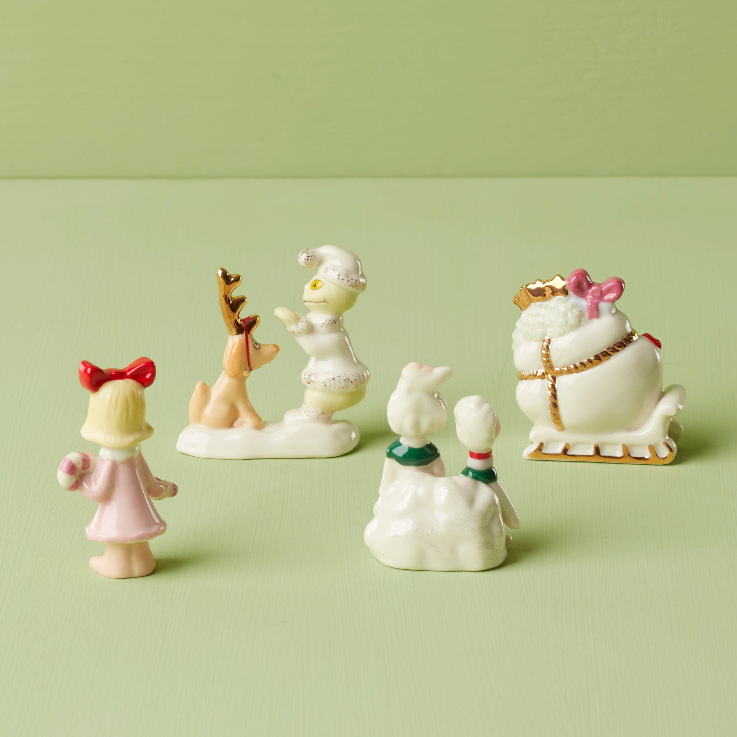 Grinch Figurine Set 4-Piece with Who-Ville Characters | Dr. Seuss Inspired