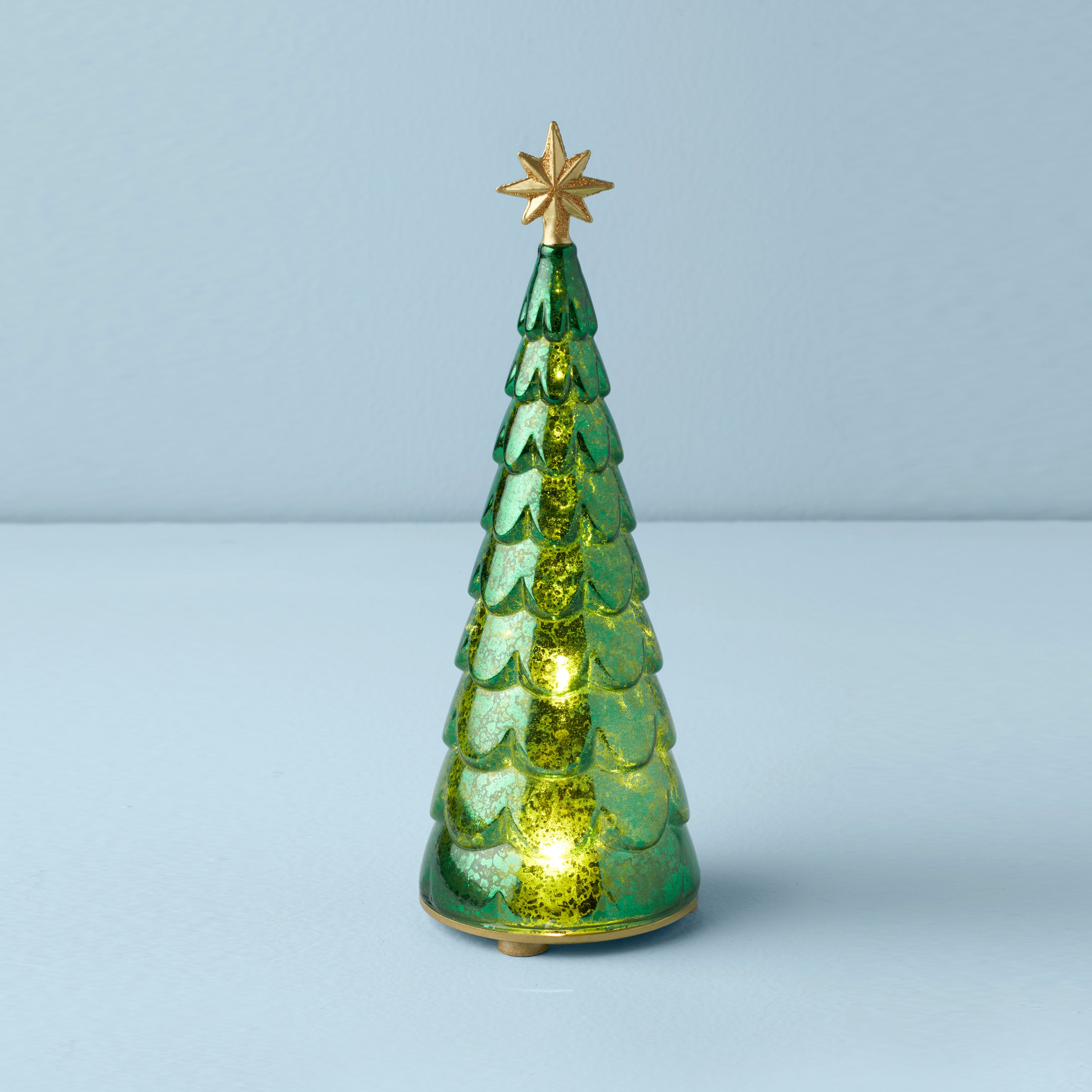 Lit Jewel Tone Christmas Tree with Gold Star | Radiant Light