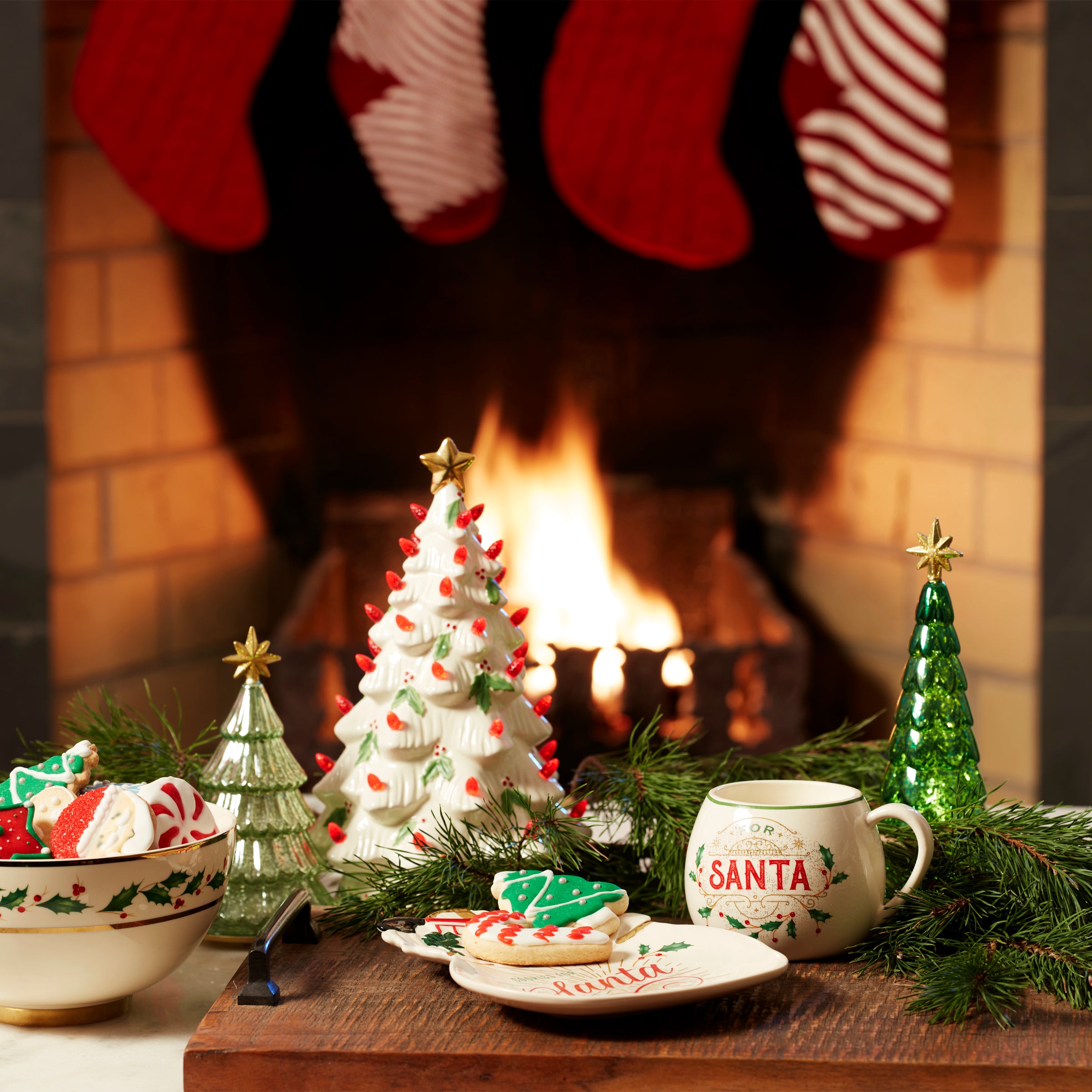 Lit Jewel Tone Christmas Tree with Gold Star | Radiant Light