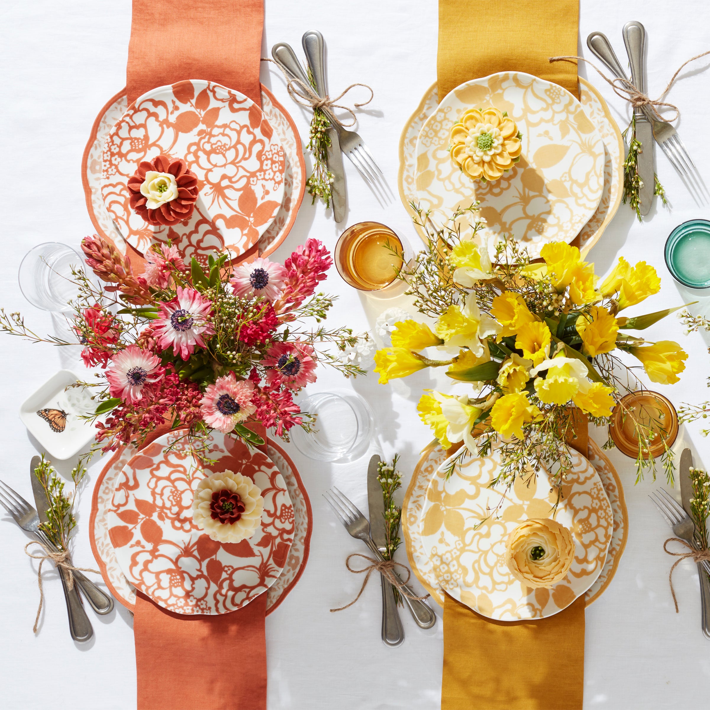 Goldenrod Cottagecore Accent Plates - Set of 4 | Butterfly Meadow