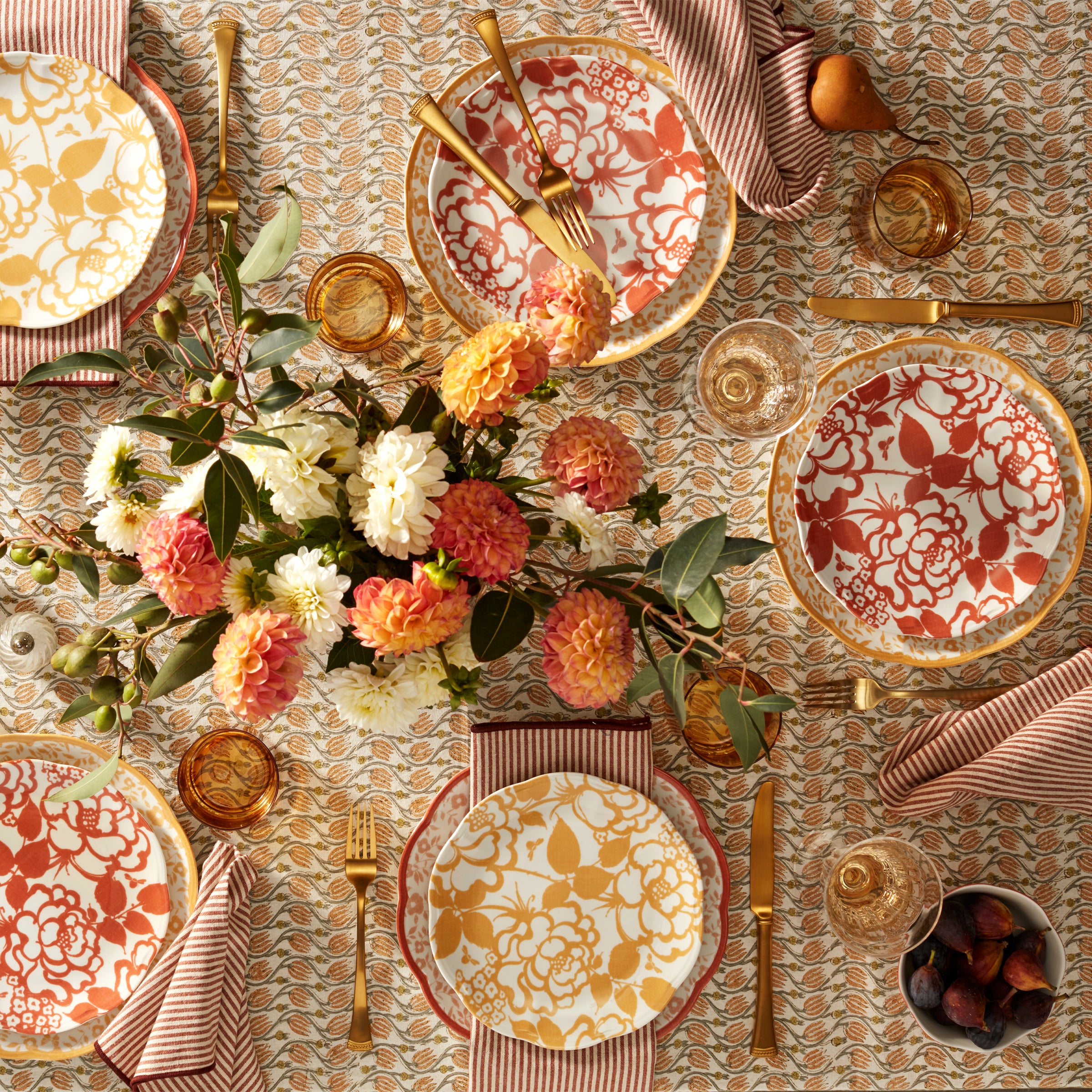 Goldenrod Cottagecore Accent Plates - Set of 4 | Butterfly Meadow
