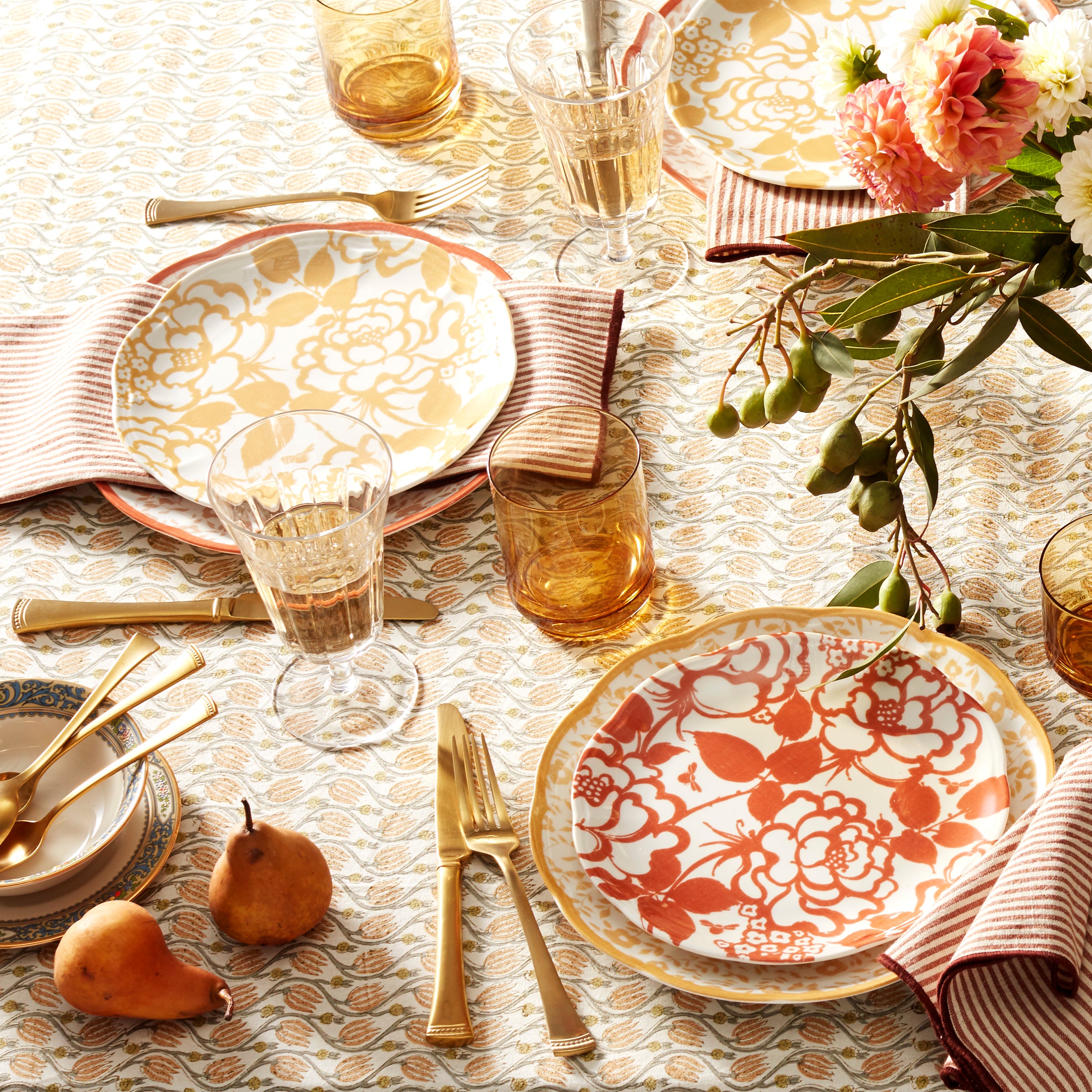 Goldenrod Cottagecore Accent Plates - Set of 4 | Butterfly Meadow