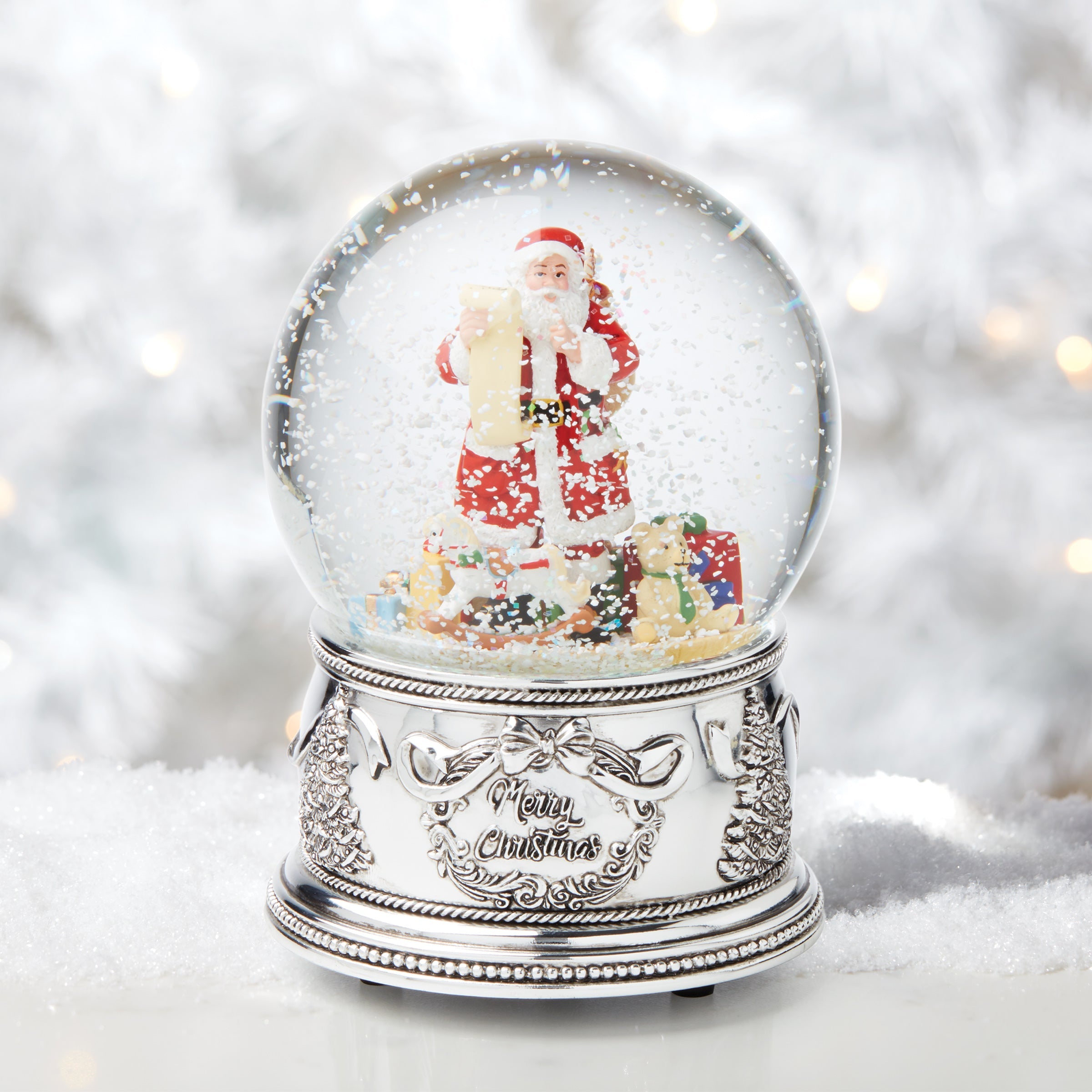 Musical Santa Snow Globe with Jingle Bells | Winter Traditions