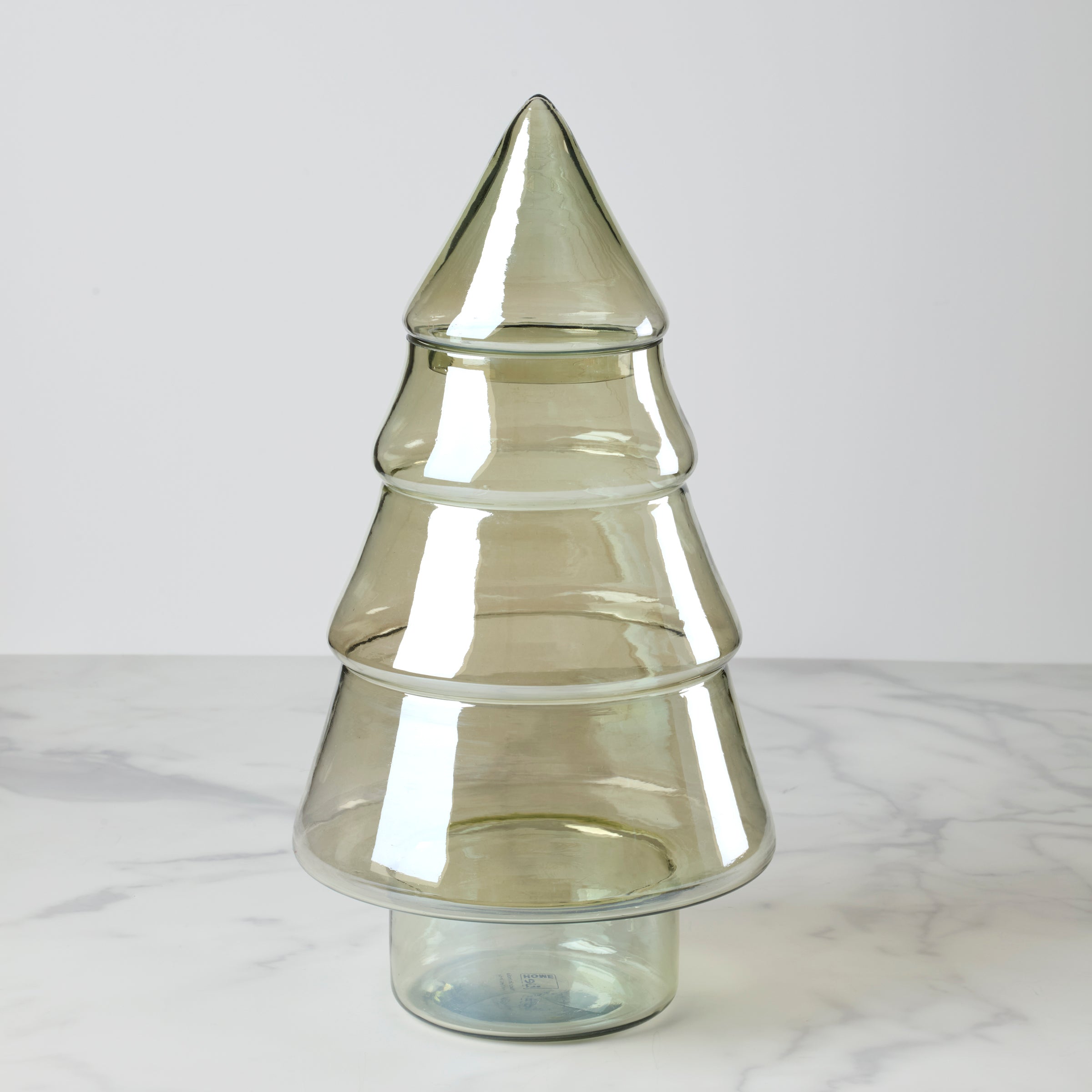Large Green Glass Tree Jar for Decor & Storage | Luster Glass