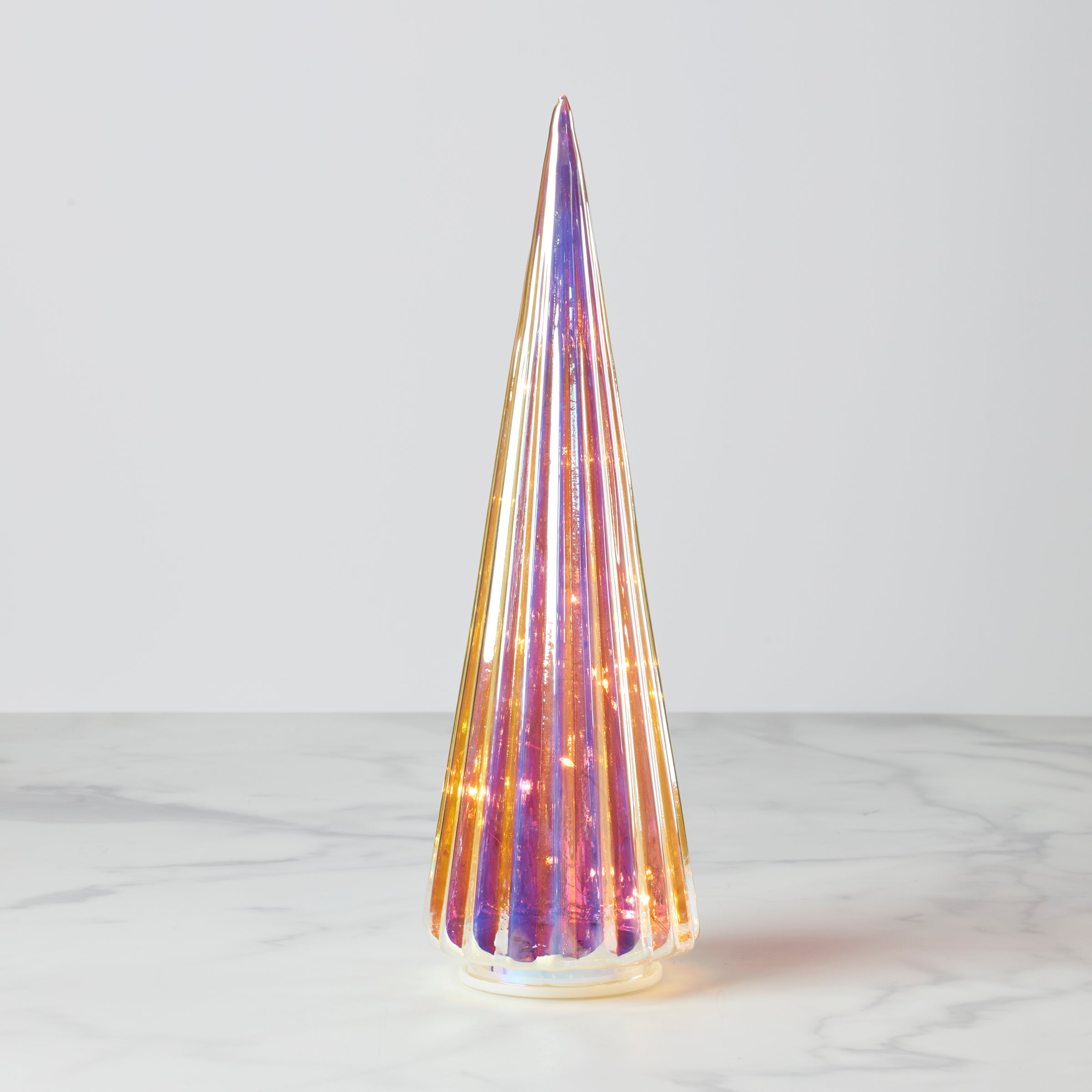 LED Light-Up Glass Christmas Tree for Holiday Decor | Translucent Design
