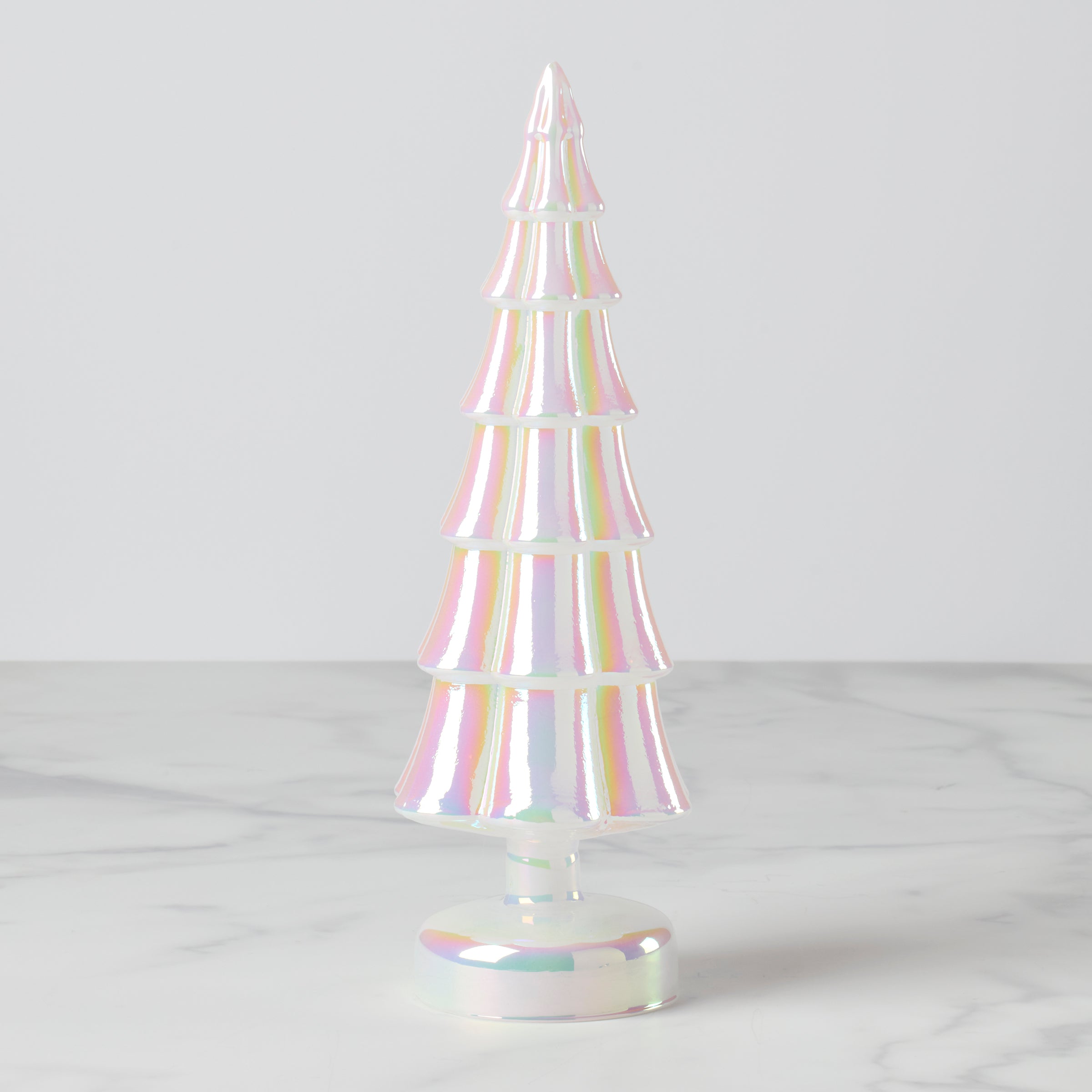 LED Light-Up Pearl Glass Christmas Tree for Holiday Decor