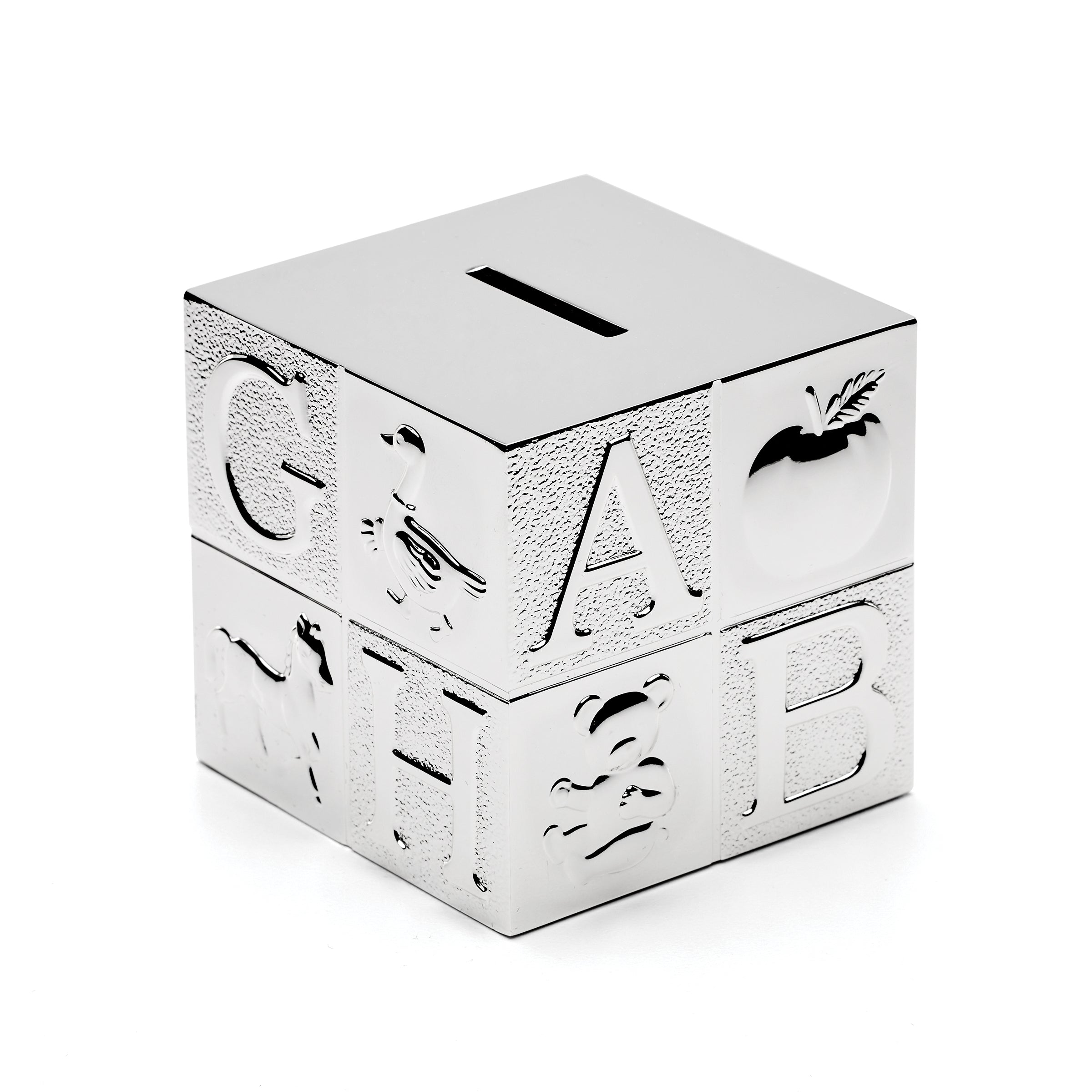 Alphabet Coin Bank for Kids | Silverplate ABC Savings Block