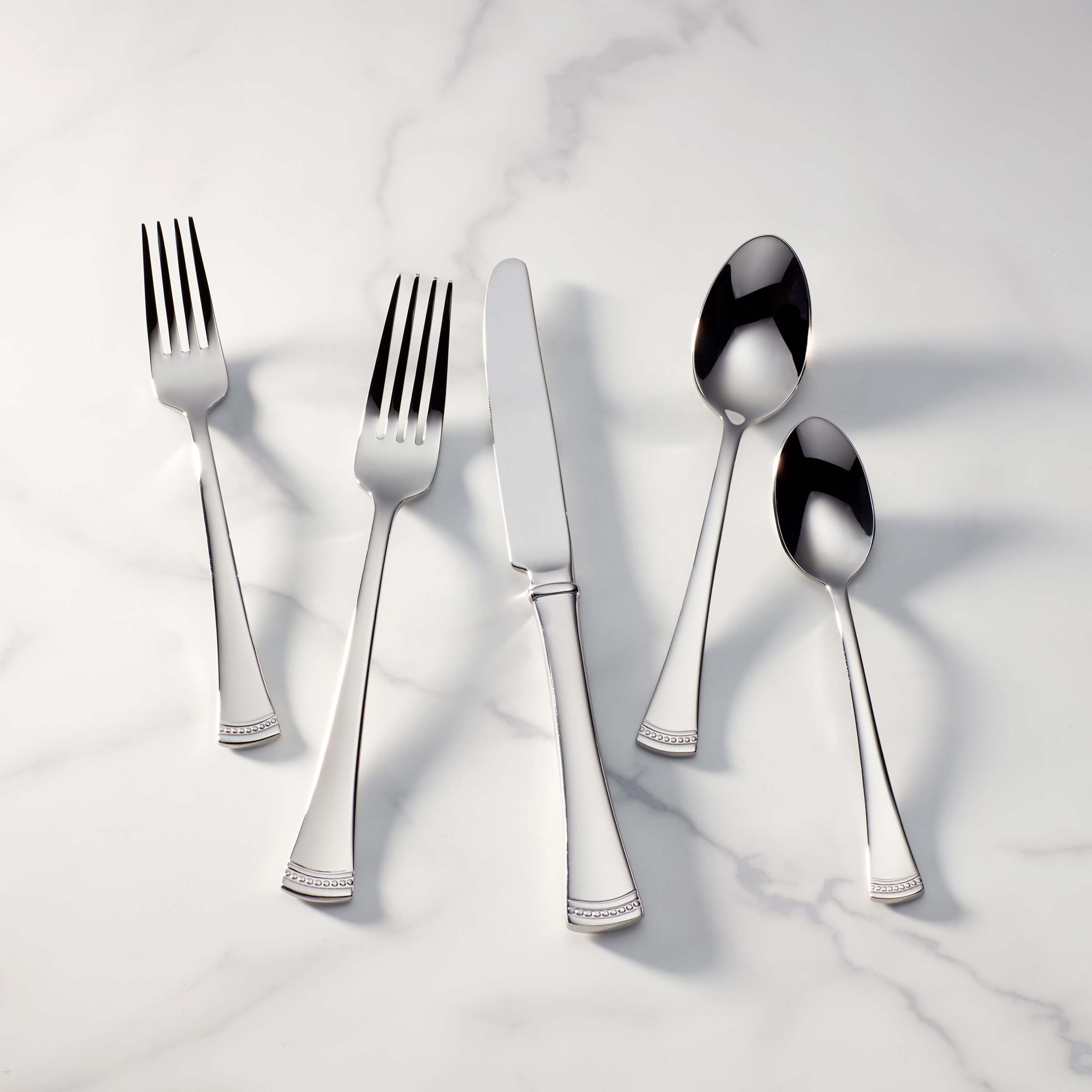 65 Piece Flatware Set with Ergonomic Design | Portola