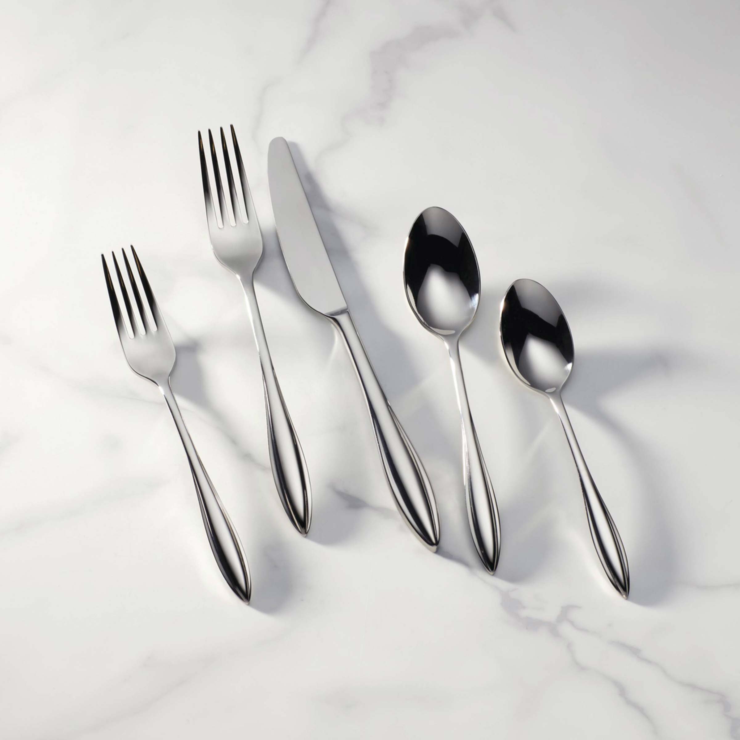 65-Piece Stainless Steel Flatware Set for Modern Dining | Lenox Sculpt