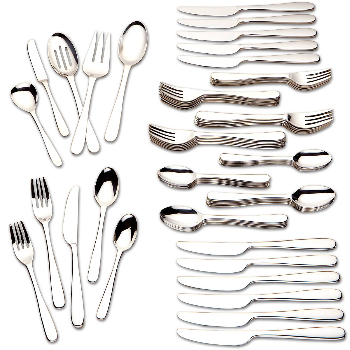 65-Piece Stainless Steel Flatware Set for Dining | Stratton by Lenox