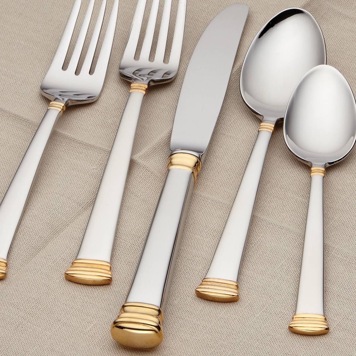 24K Gold-Plated Stainless Steel 5-Piece Flatware Set | Eternal Gold