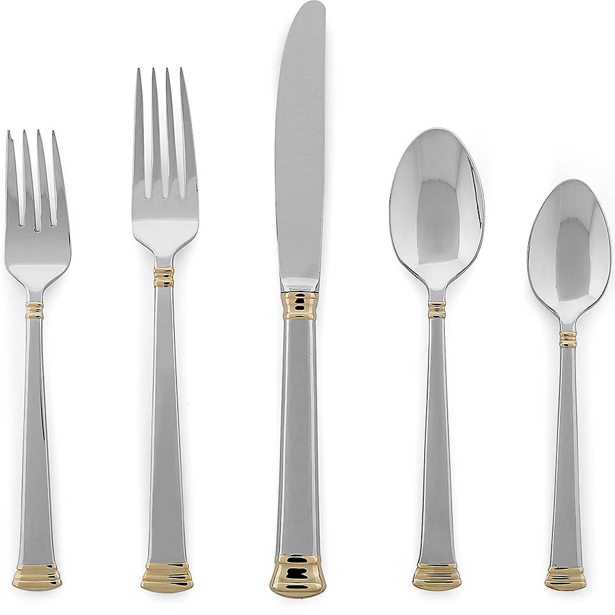 24K Gold-Plated Stainless Steel 5-Piece Flatware Set | Eternal Gold
