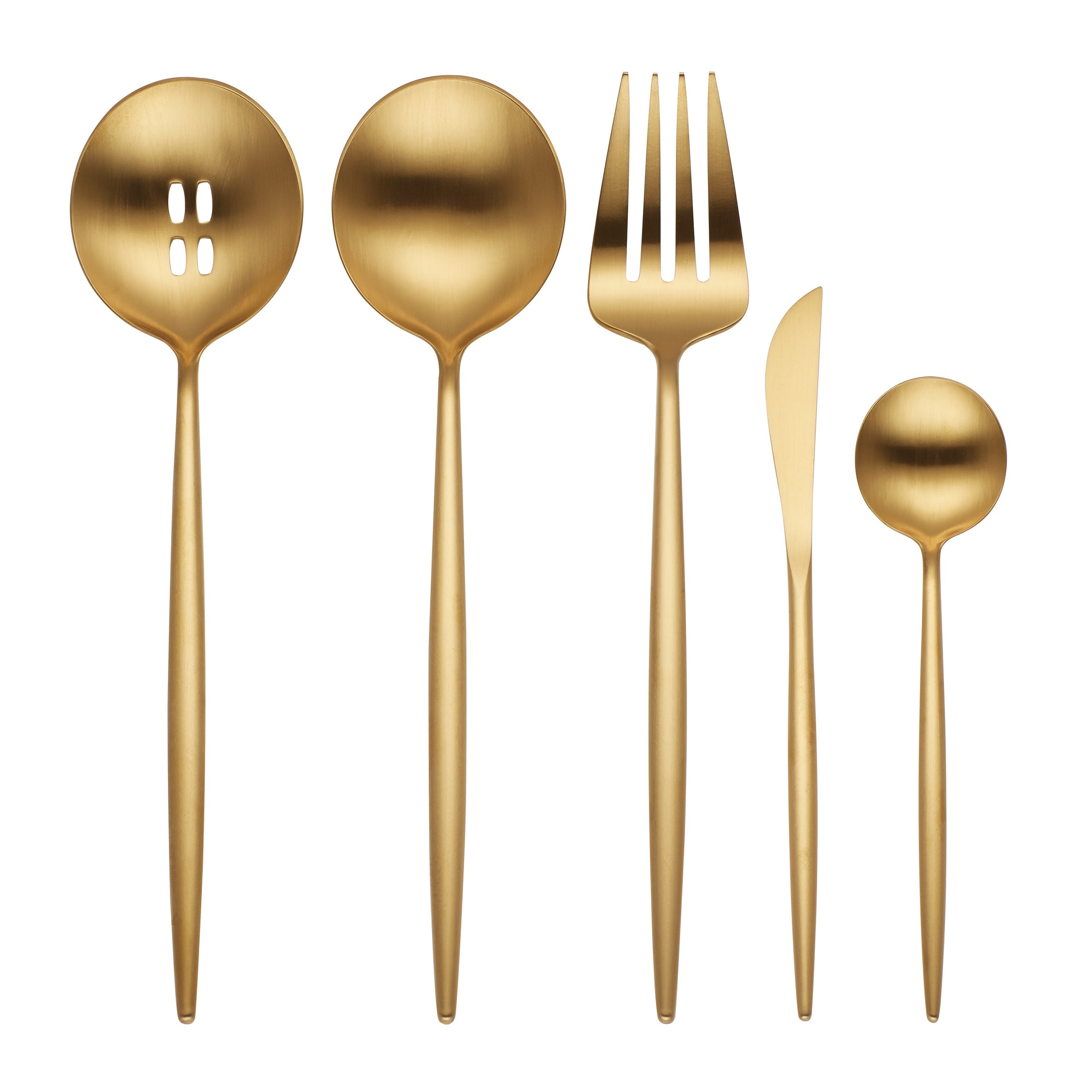 Gold Satin Flatware Set 45-Piece for Dining | Zephyr by Skandia