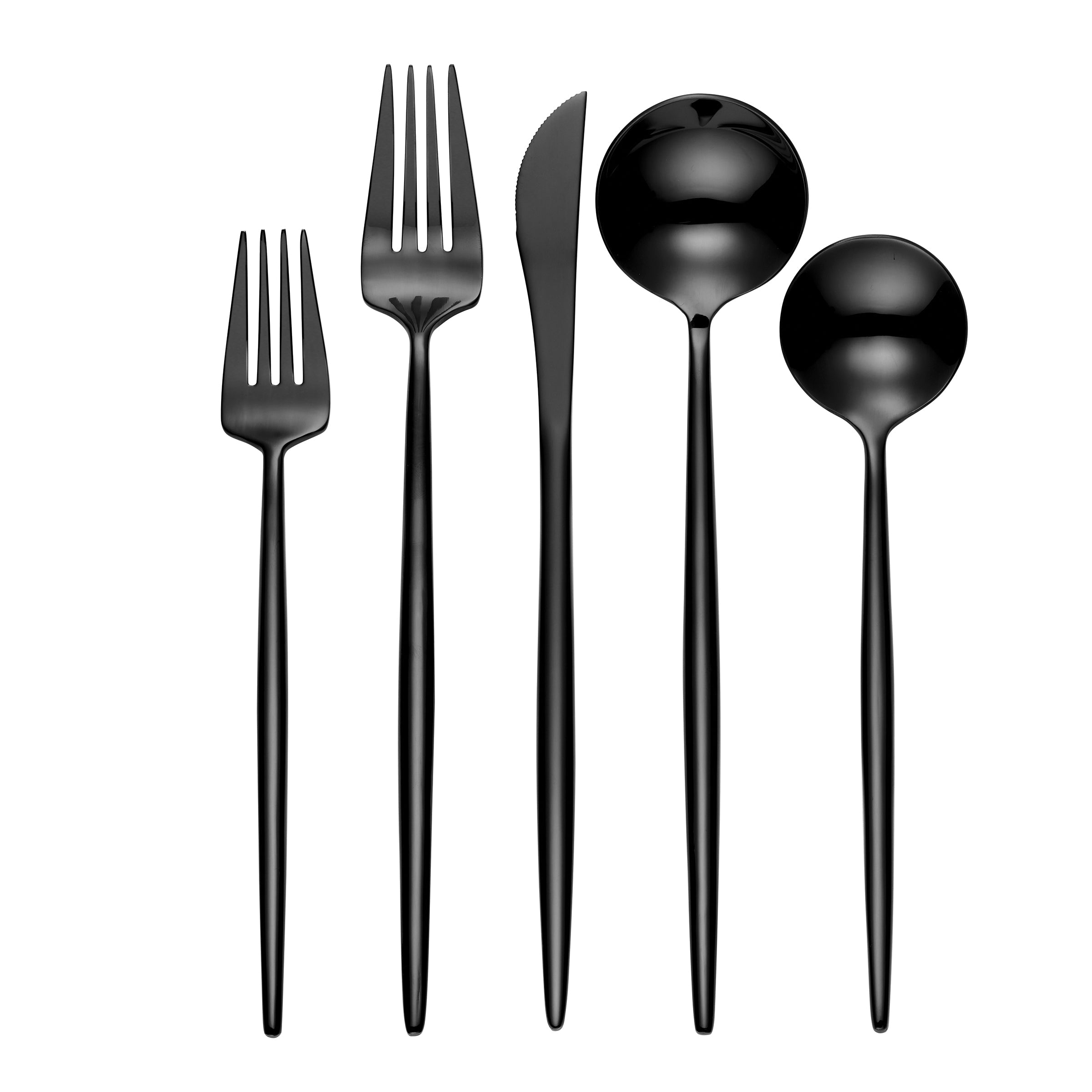 Black Flatware Set 45-Piece for Elegant Dining | Zephyr by Skandia