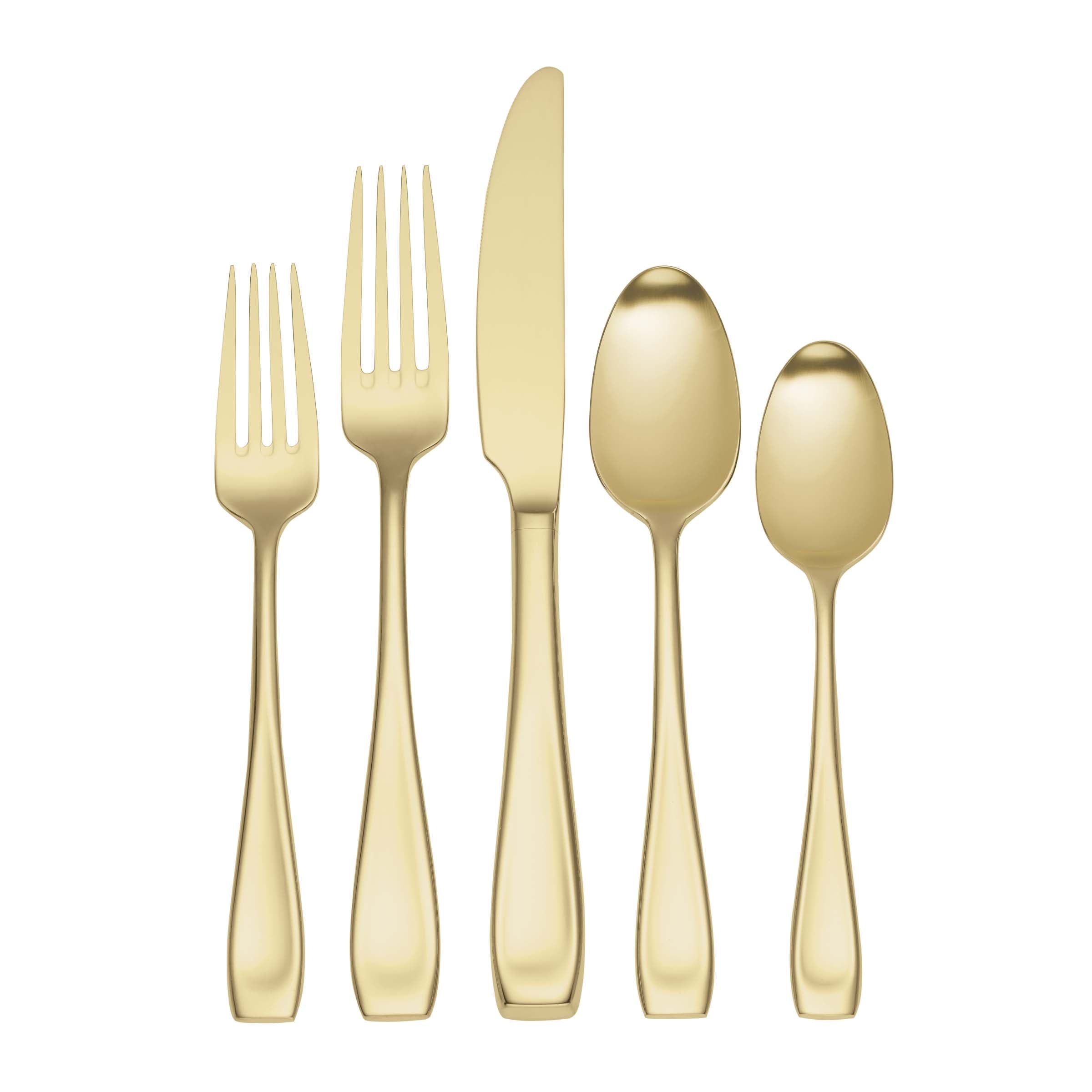 Champagne Satin Flatware Set 20-Piece | Moda Lux