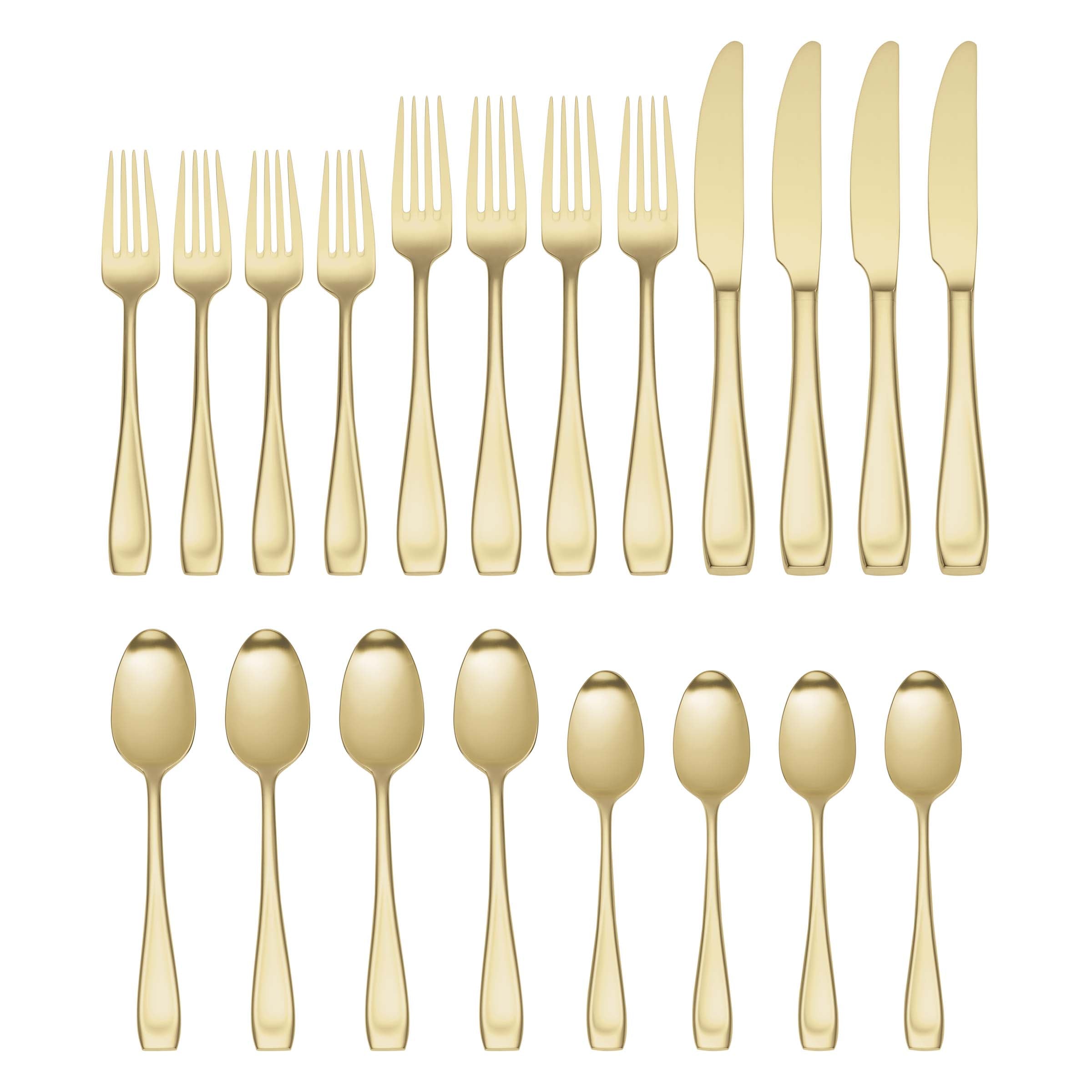 Champagne Satin Flatware Set 20-Piece | Moda Lux