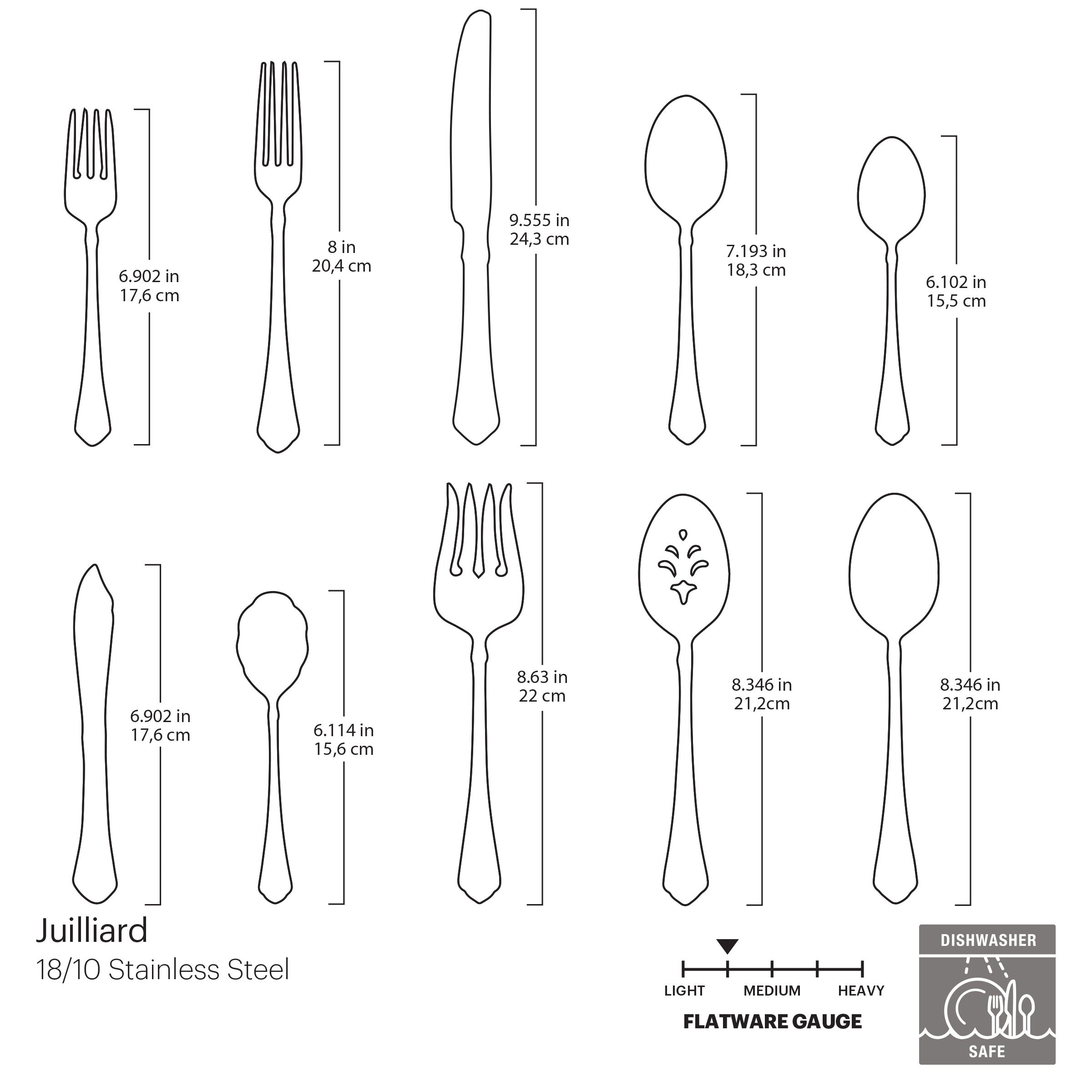 45-Piece Flatware Set with Trefoil Tip Design | Juilliard