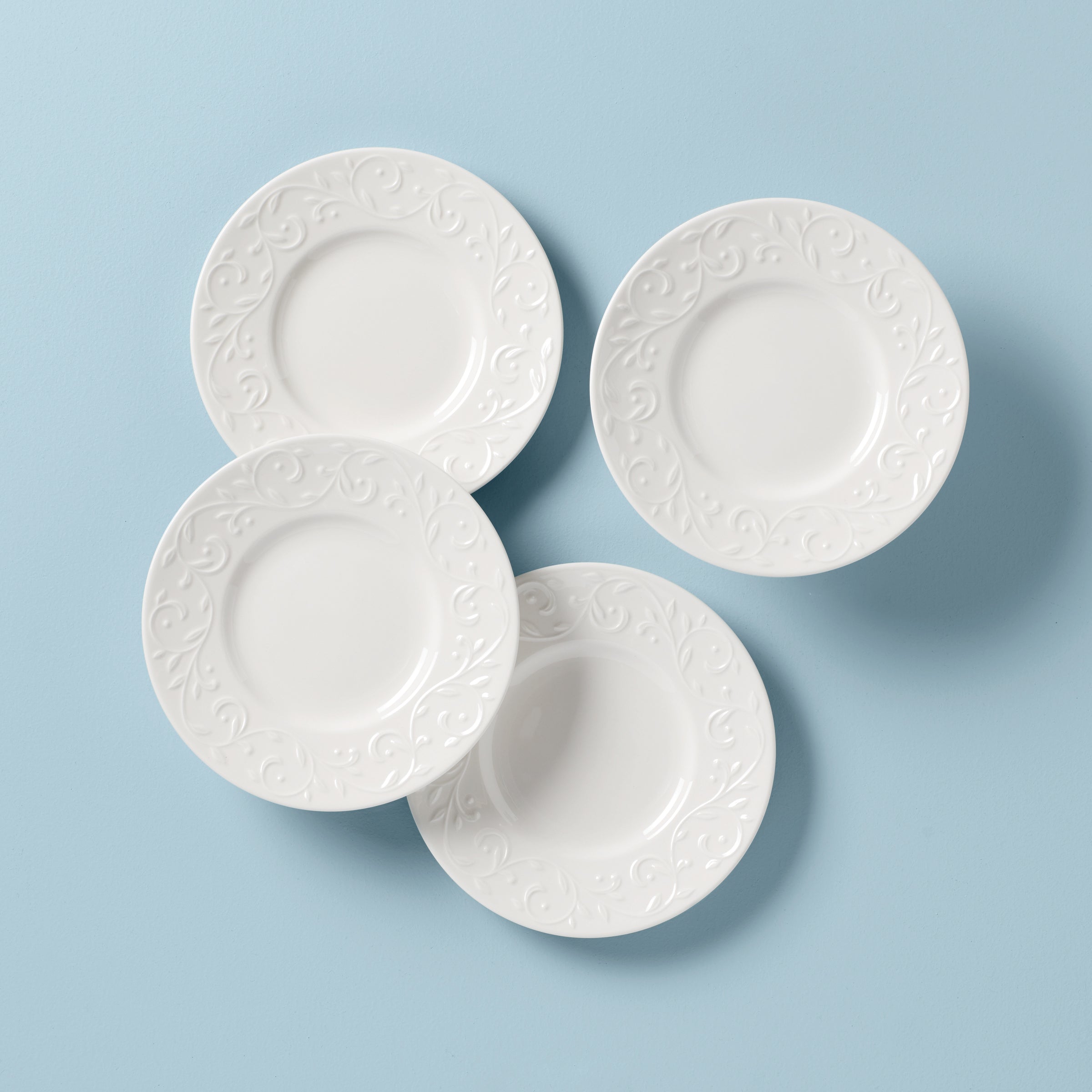 Opal Innocence Carved Dinnerware Set | 4-Piece Dishwasher-Safe Plates