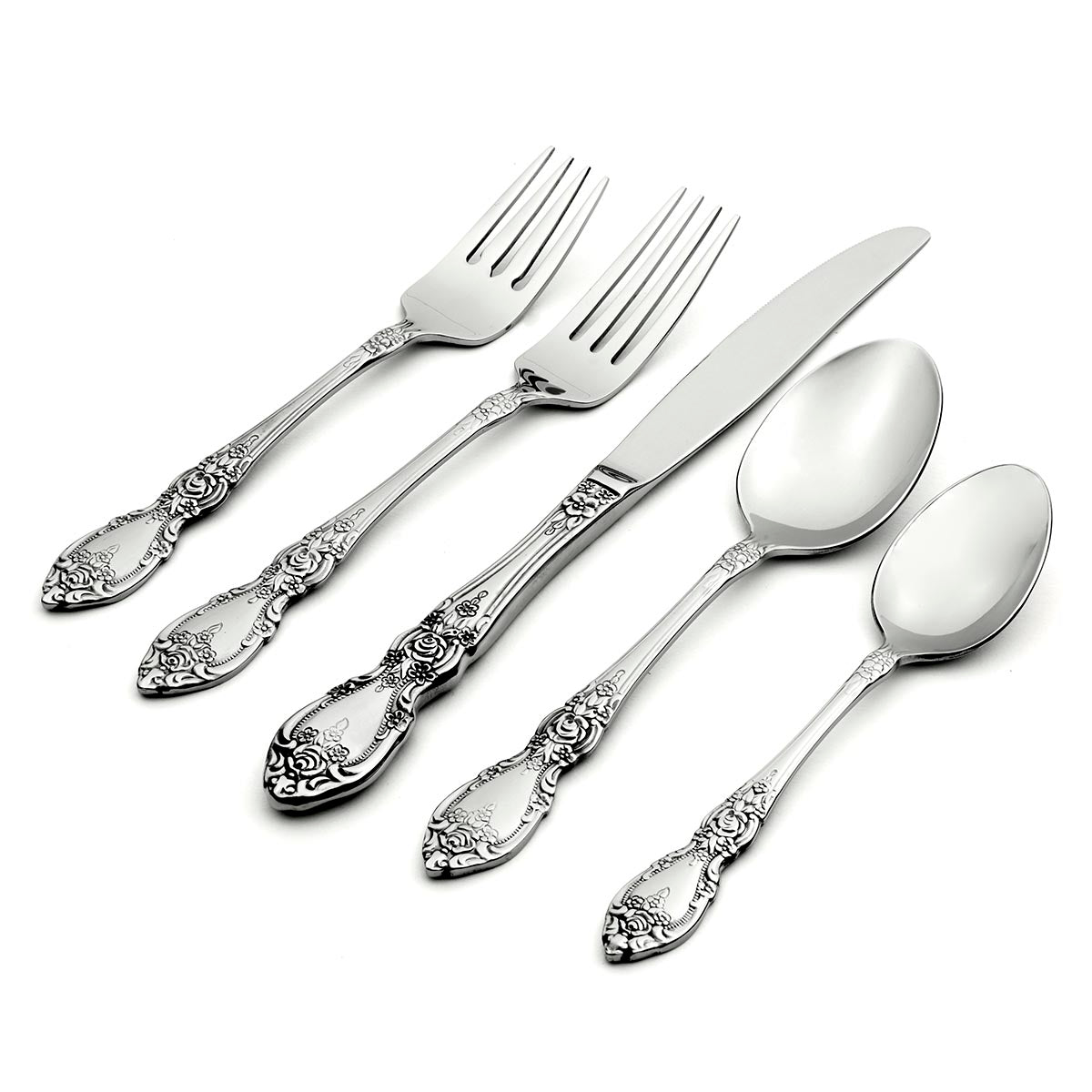 20-Piece Romantic Floral Flatware Set | Wordsworth