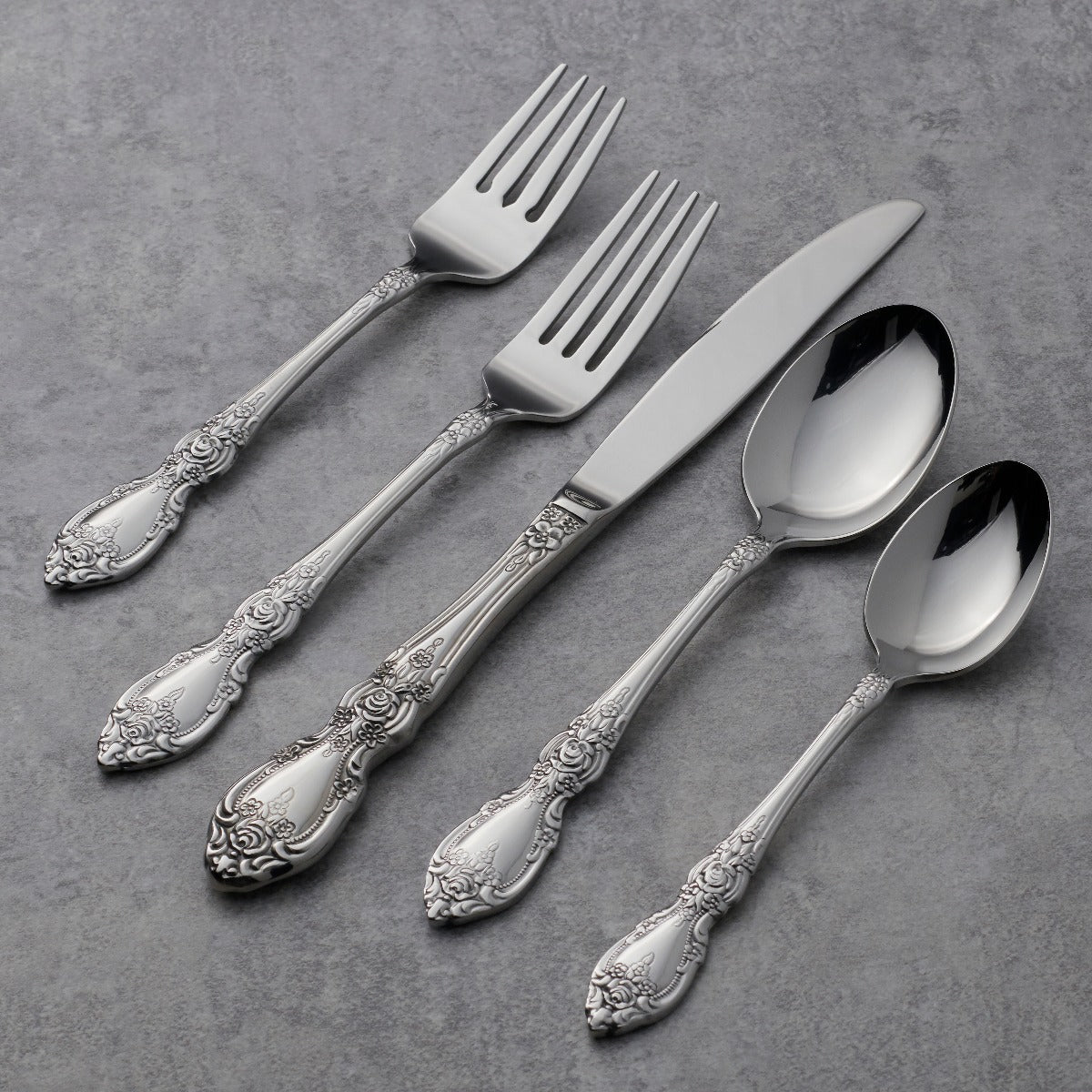 20-Piece Romantic Floral Flatware Set | Wordsworth