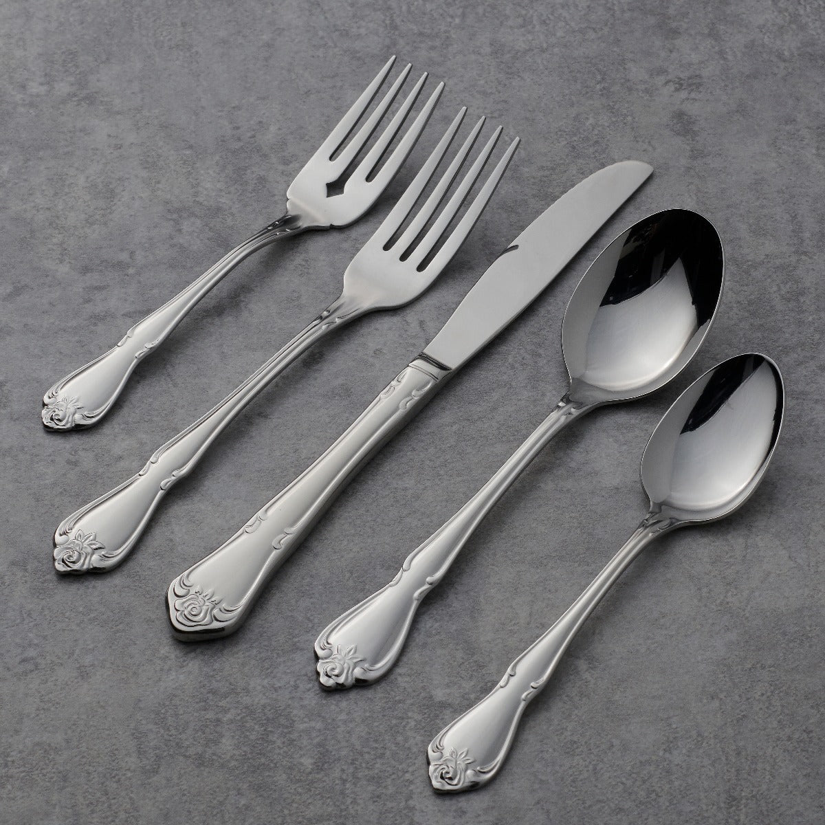 Vintage Sterling Silver Flatware Set 45-Piece | True Rose