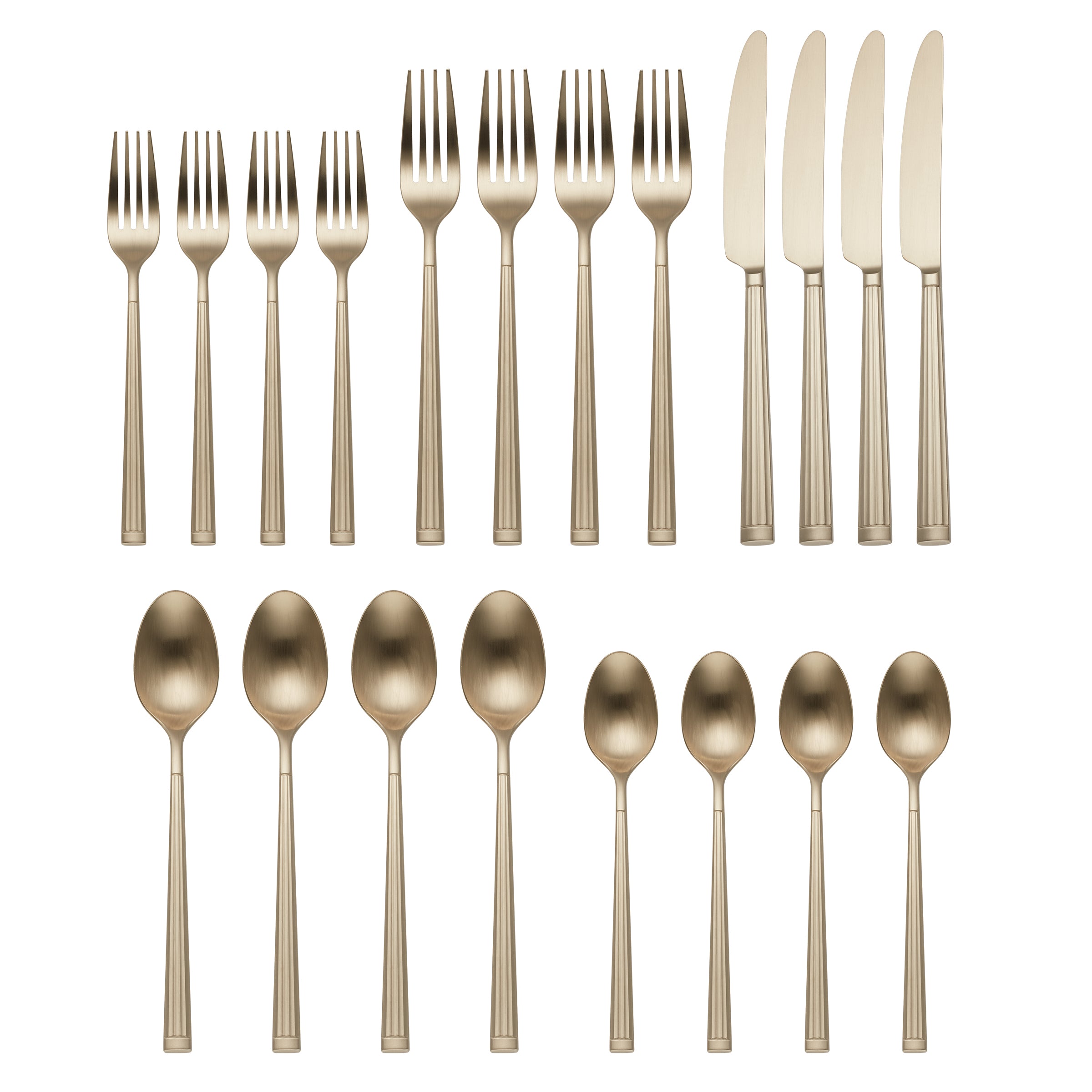 Champagne Mist Satin Flatware Set - 20 Piece | Robyn