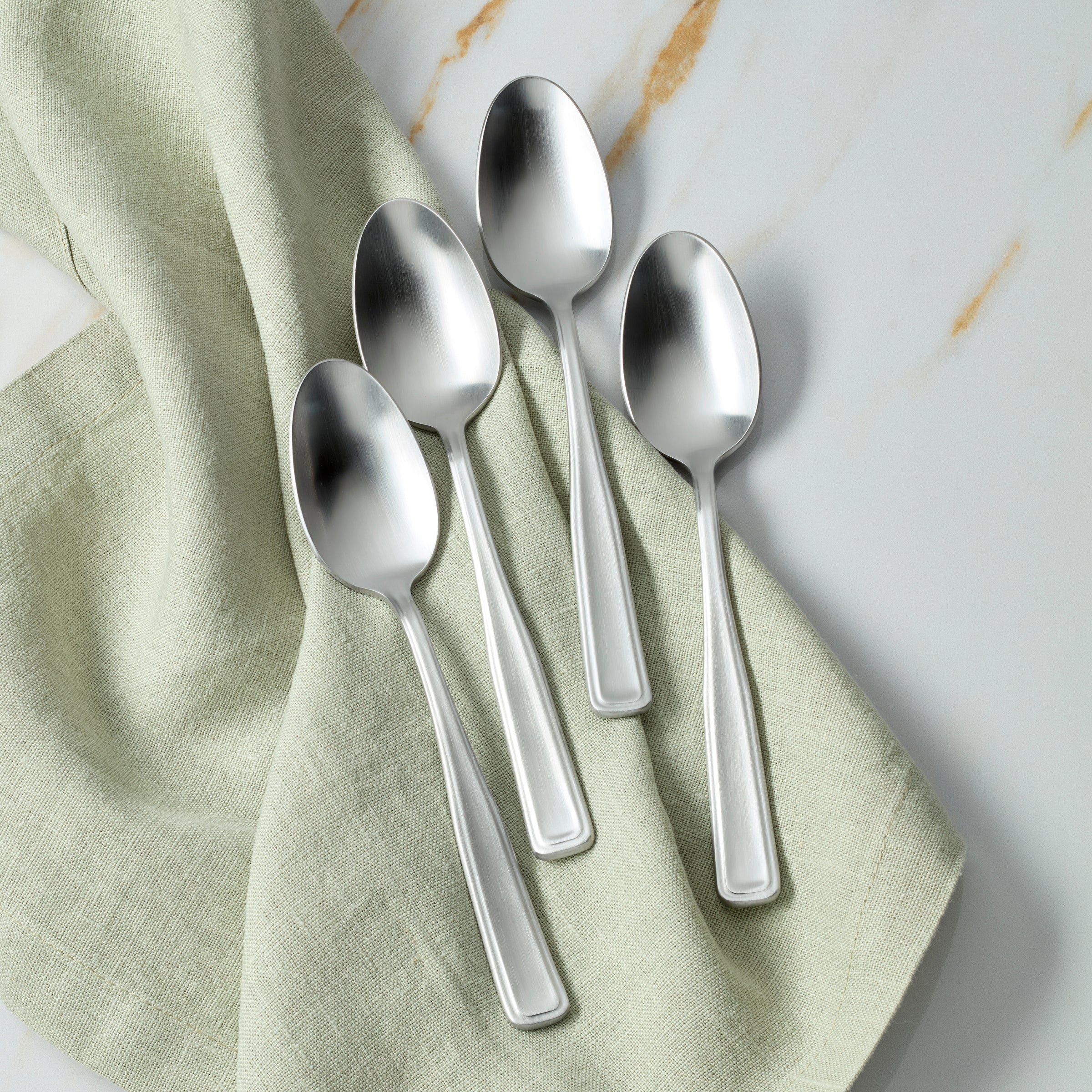 Reid Satin Dinner Spoons - Set of 4 | Classic Flatware for Everyday Use