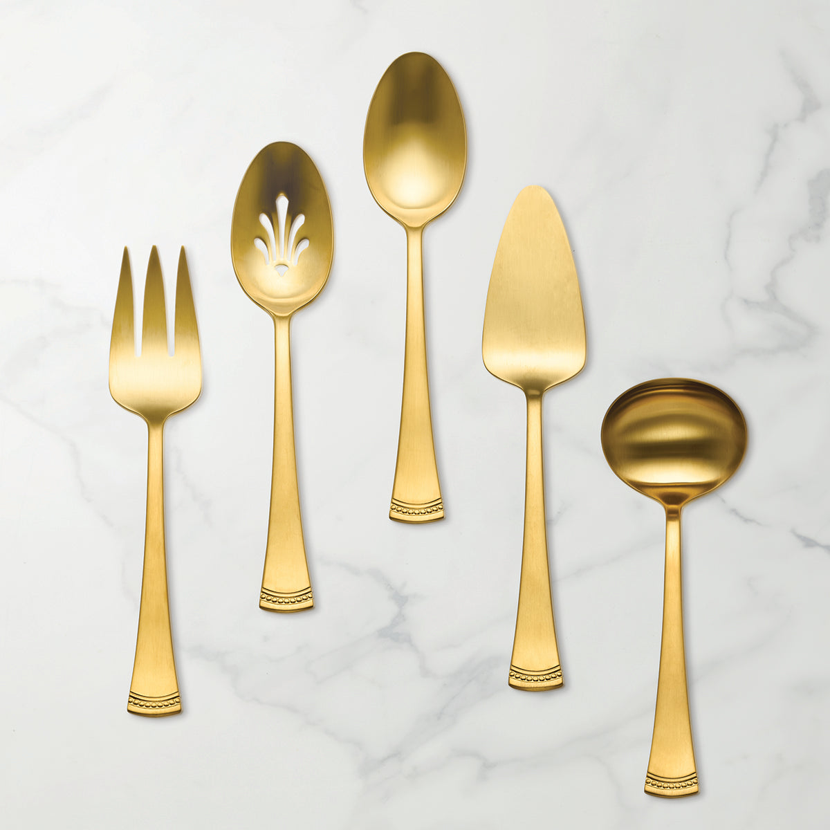 Gold Satin Hostess Set 5-Piece for Entertaining | Portola