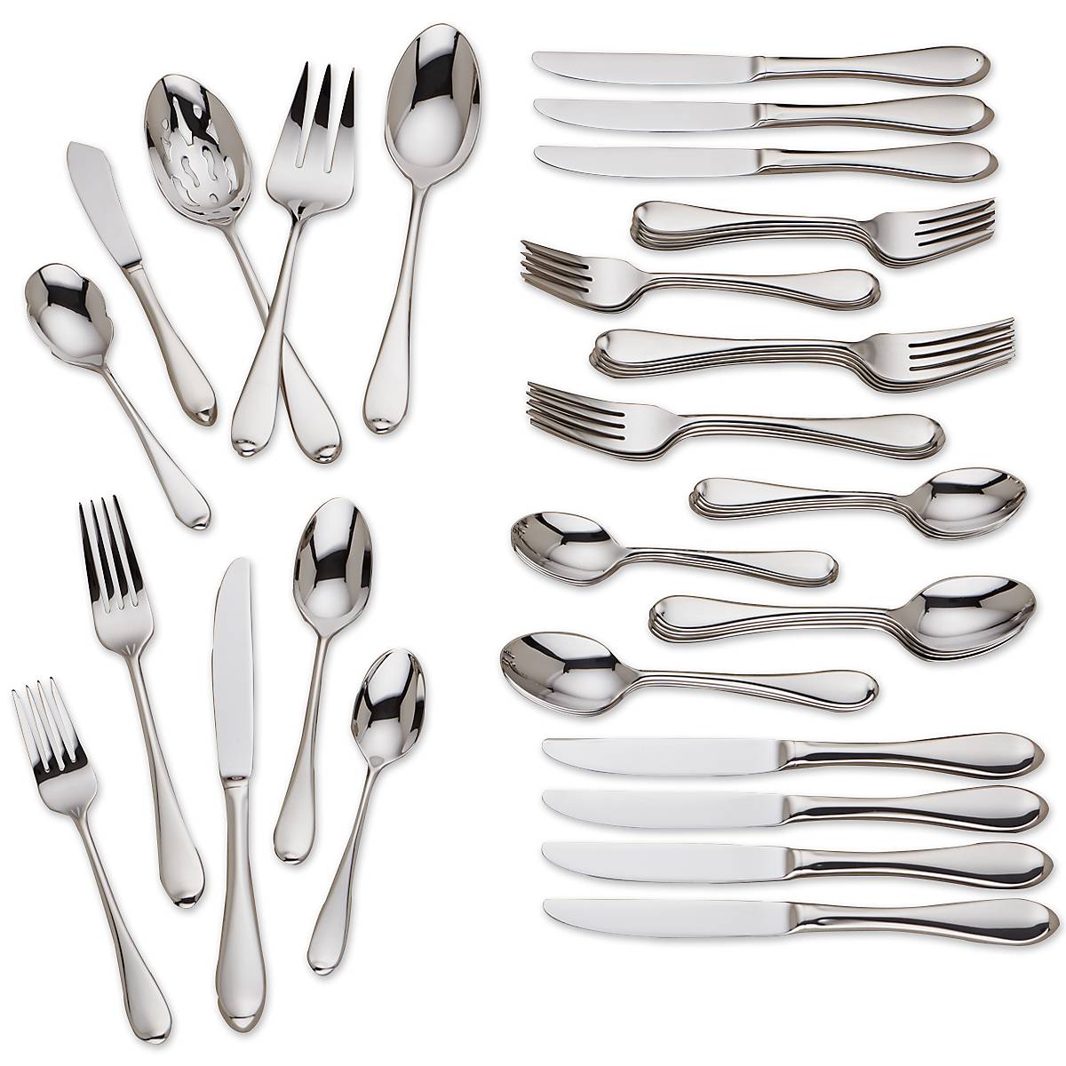 45-Piece Flatware Set in Polished 18/10 Stainless Steel | Gorham Studio