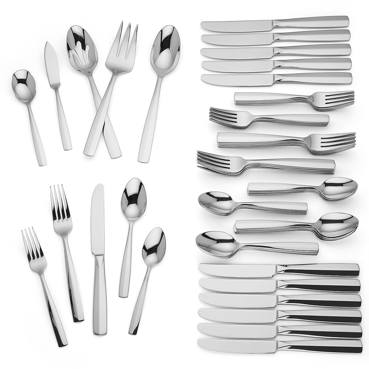 65-Piece Stainless Steel Flatware Set with Serving Pieces | Lachlan