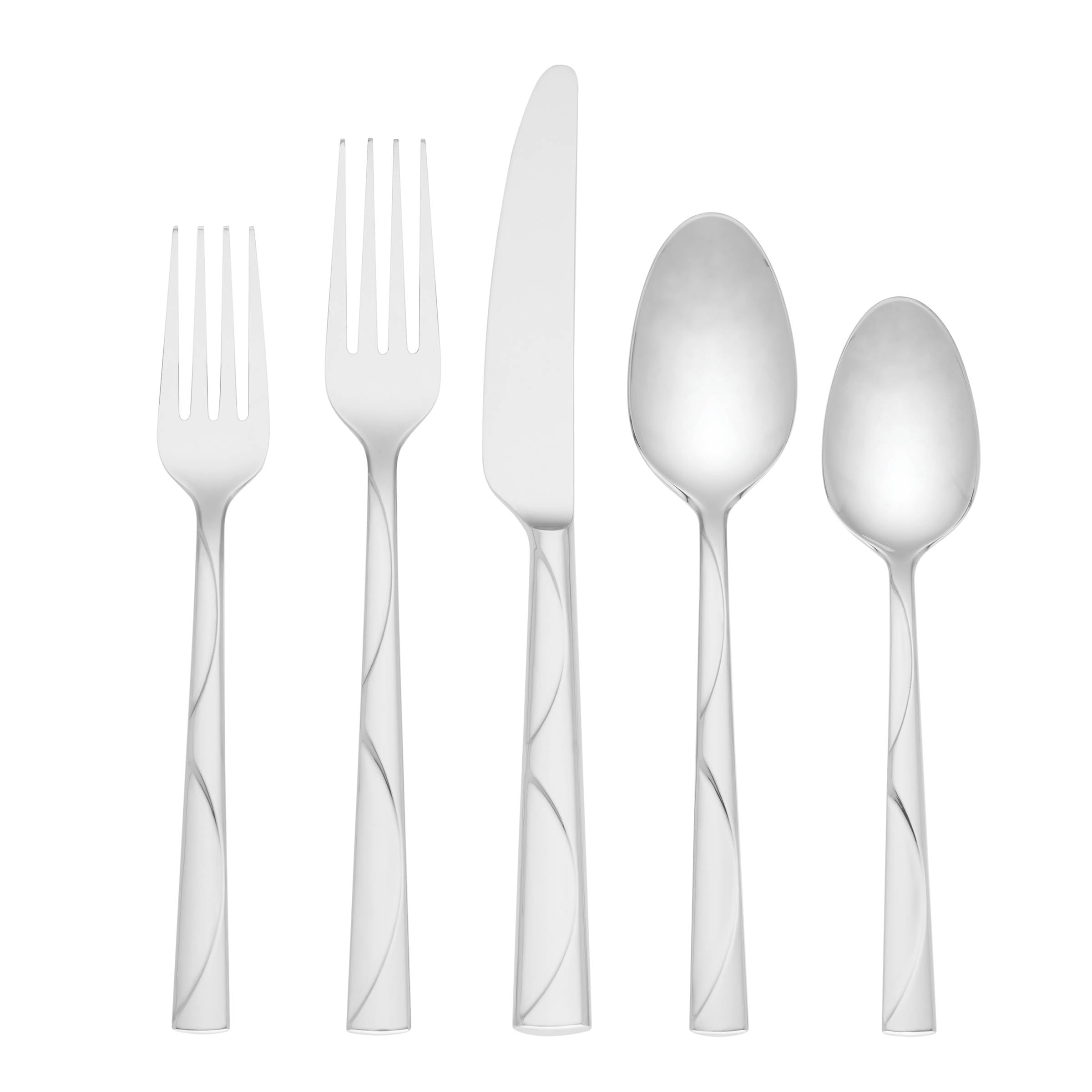 45-Piece Stainless Steel Flatware Set with Scalloped Design | Kate Spade