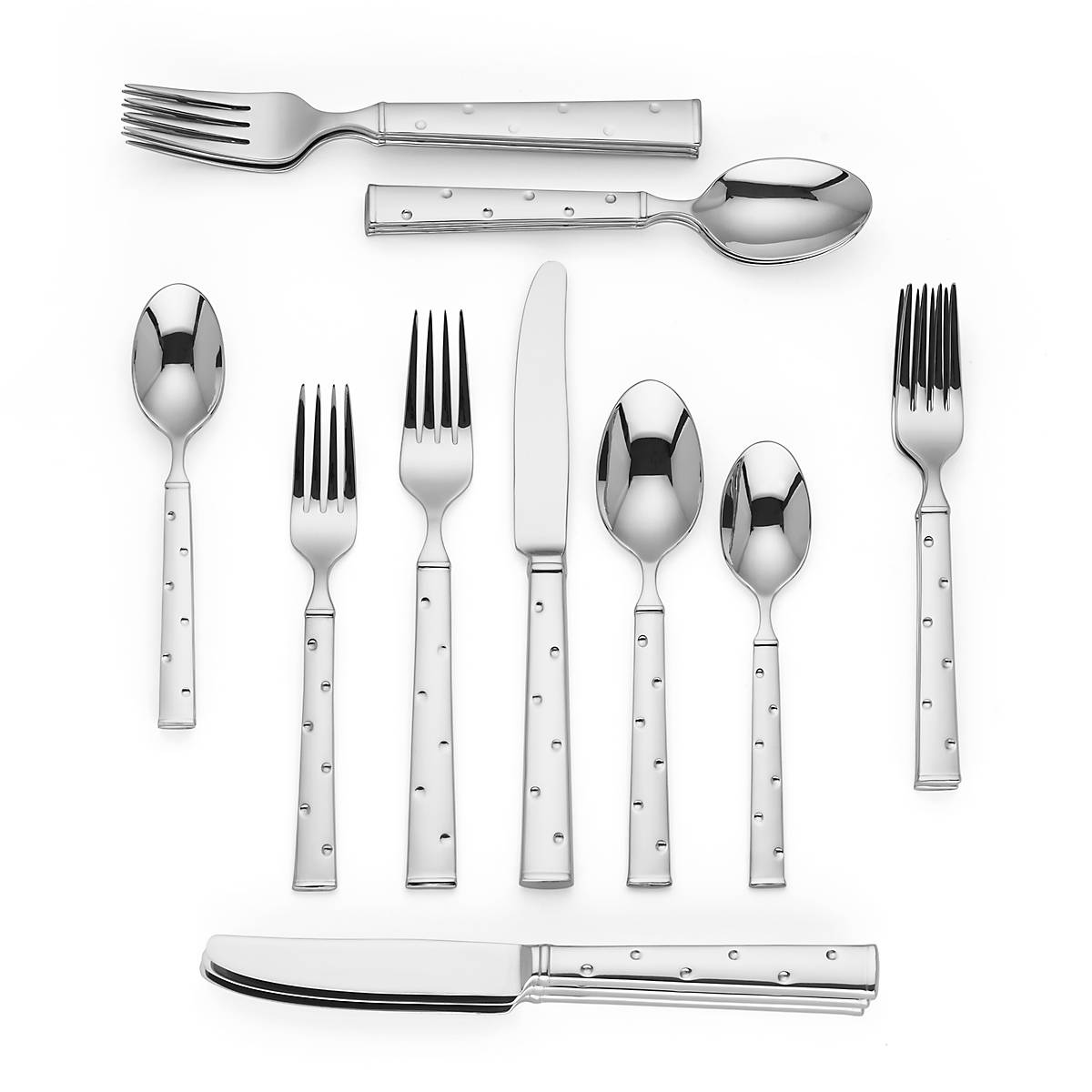 Stainless Steel Flatware Set with Dot Design | Larabee Dot 20-Piece