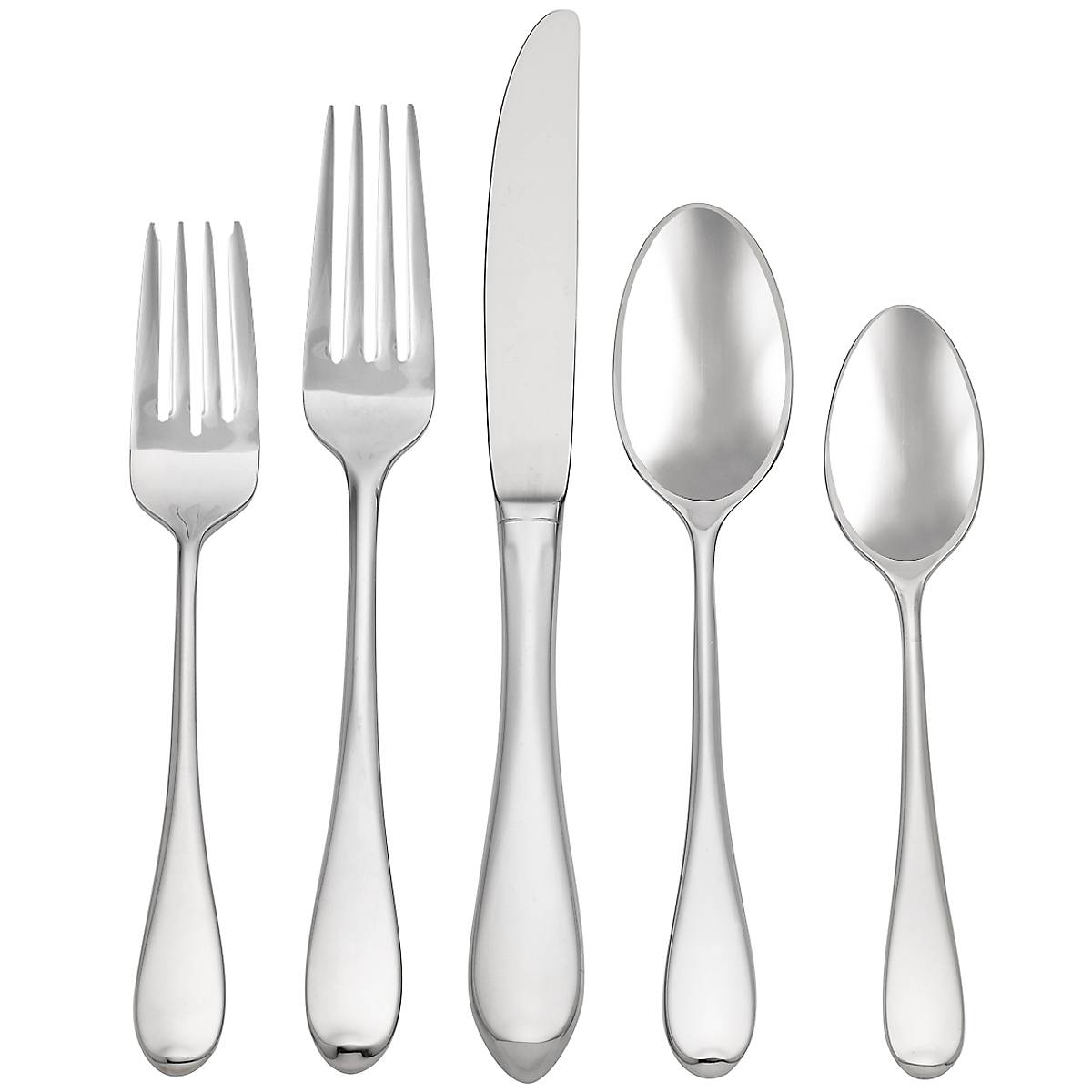 5-Piece Stainless Steel Flatware Set with Teardrop Handles | Gorham Studio